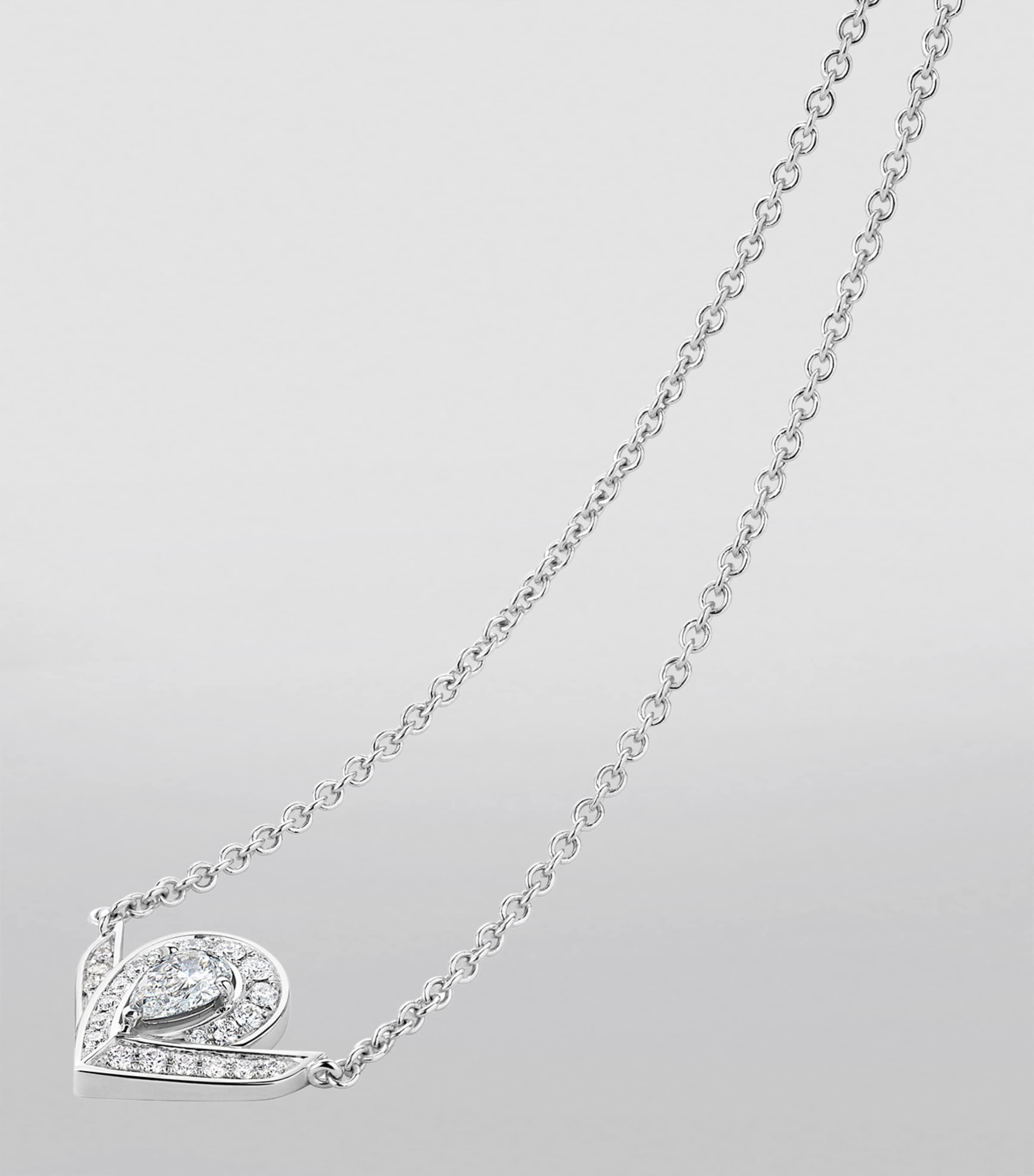 White Gold and Diamond Joséphine Aigrette Pendant Necklace WHITE GOLD Image 2