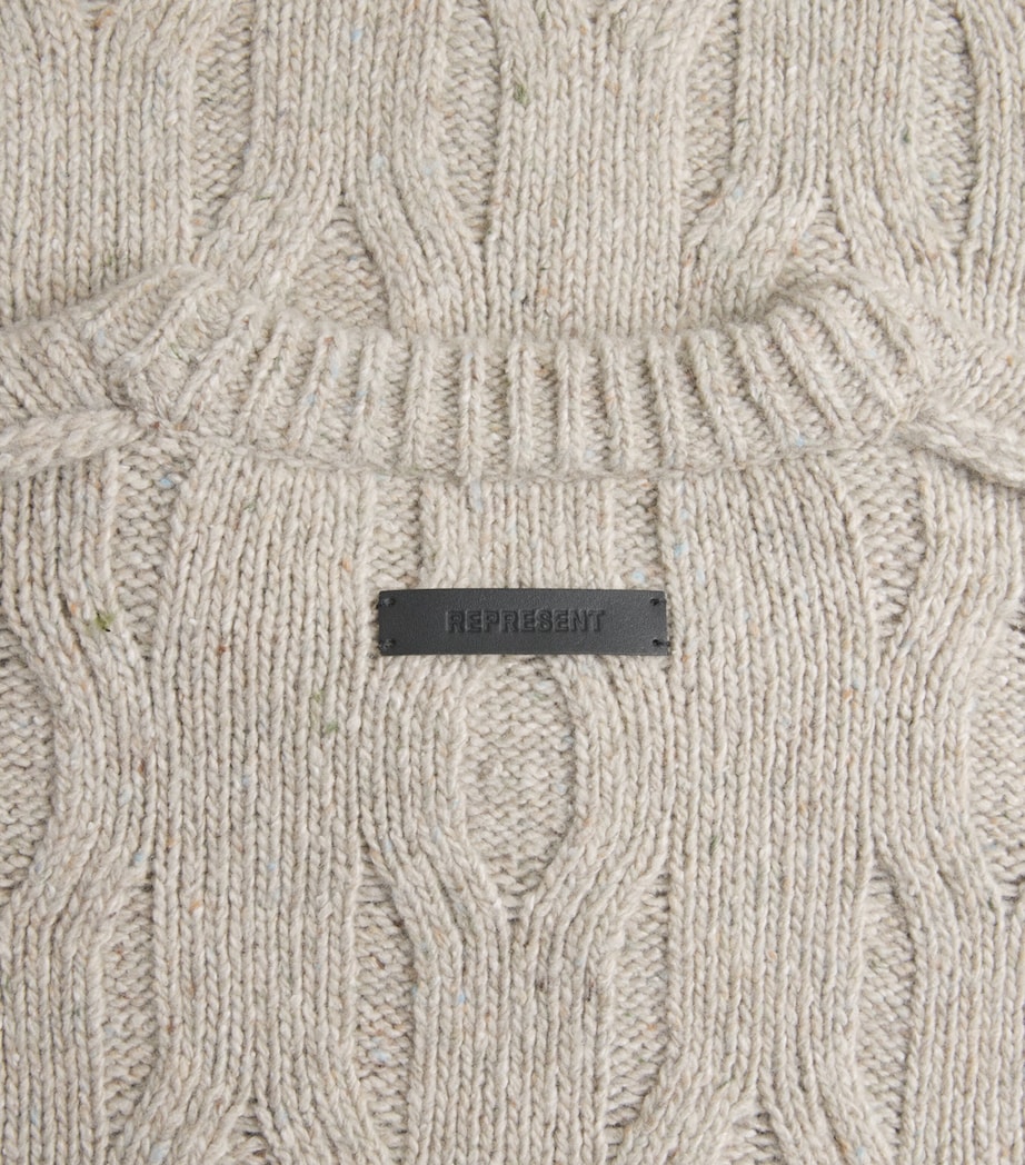 Represent Mens Wool-Blend Distressed Sweater Taupe Image 6