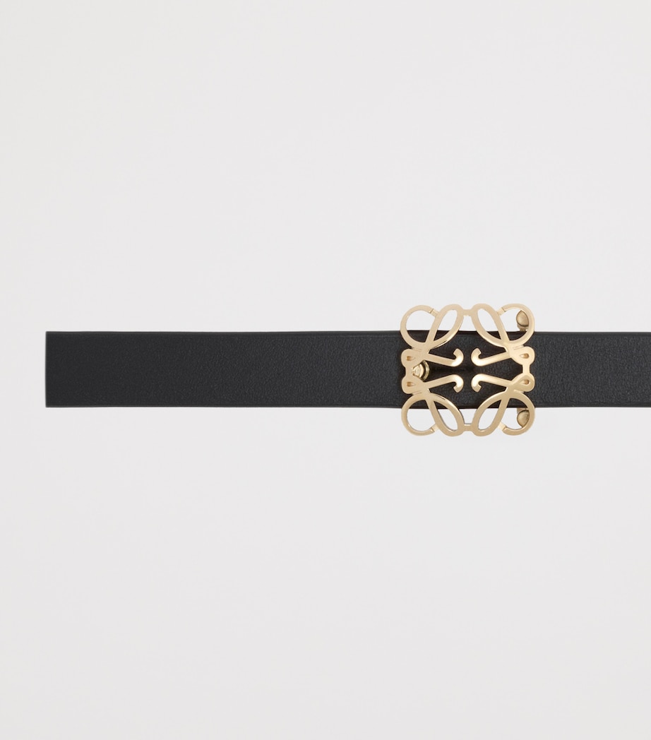 LOEWE Leather Reversible Anagram Bombé Belt Black/clay Image 3