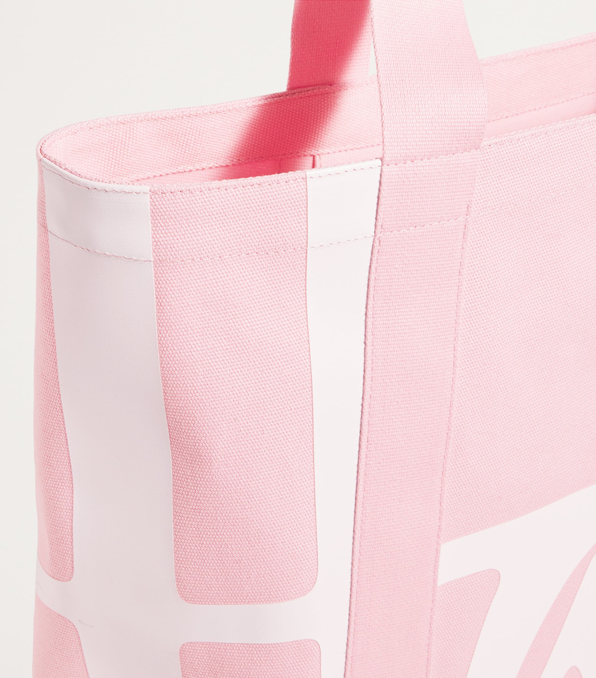 Medium Cotton Logo Tote Bag LIGHT PINK Image 4