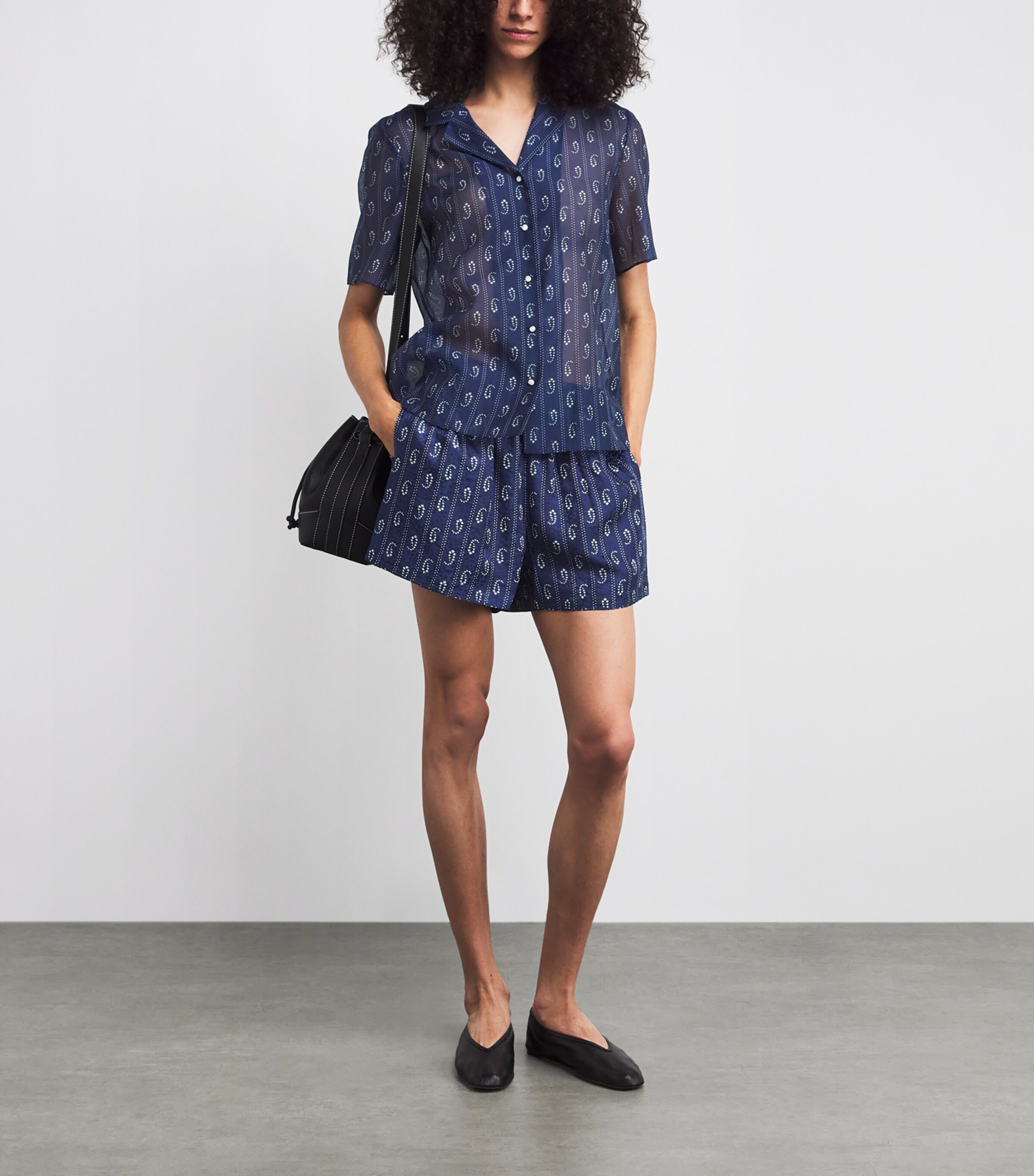 Satin Paisley Camp Shorts 401 BLUE PAISLEY Image 2