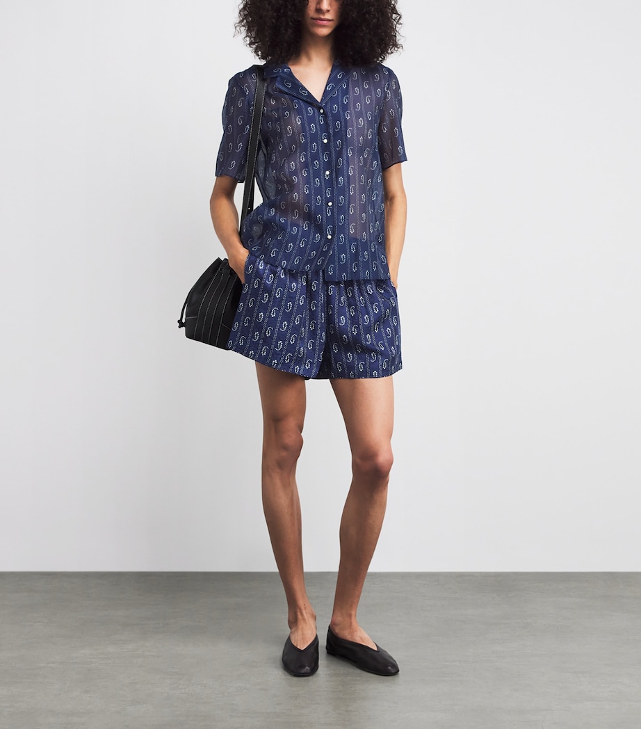 Satin Paisley Camp Shorts 401 BLUE PAISLEY Image 2