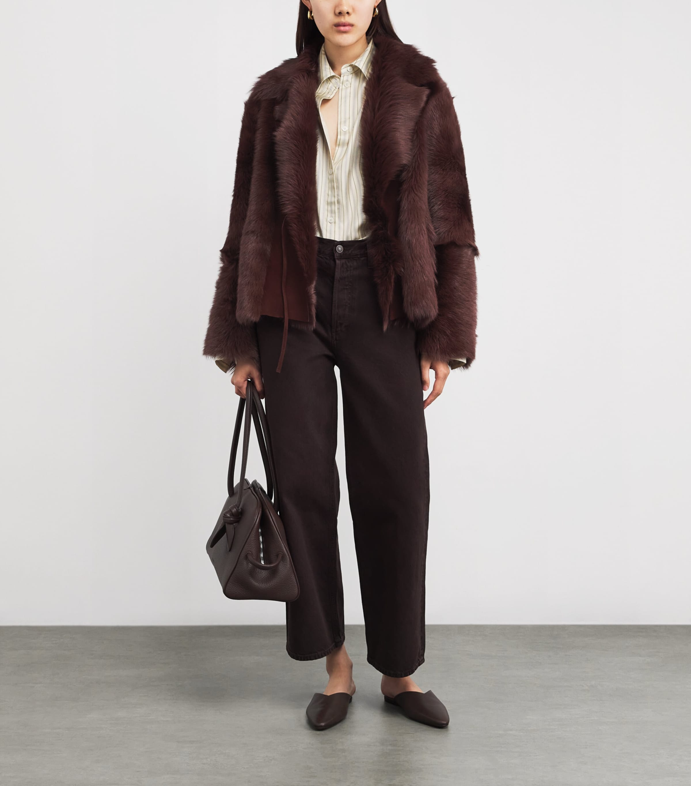 Shearling Verena Wrap Jacket BLACK CHERRY Image 2