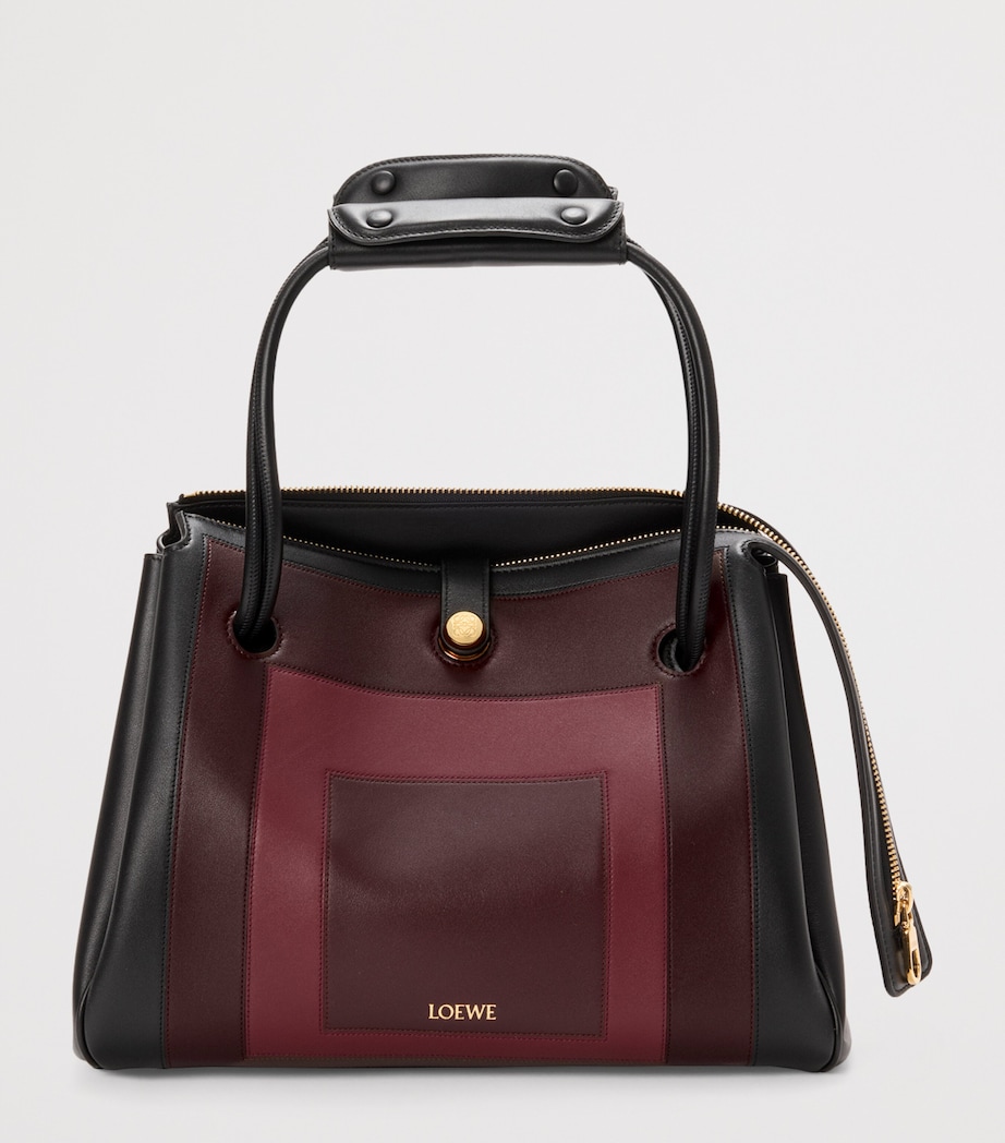 x Albers Medium Leather Madrid Shoulder Bag BLACK/BURGUNDY Image 8