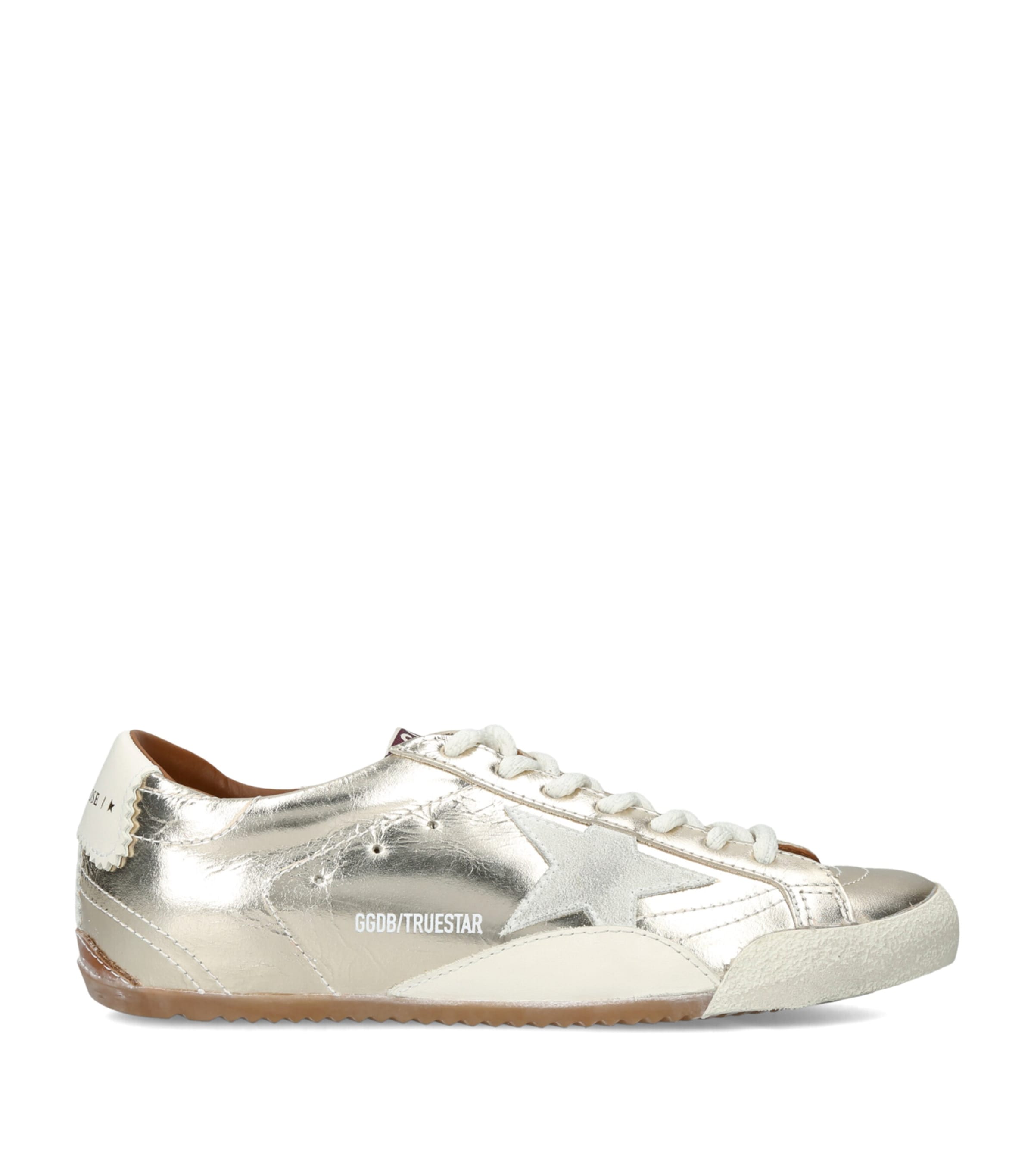 Golden Goose Metallic Leather True Star Sneakers Gold Comb