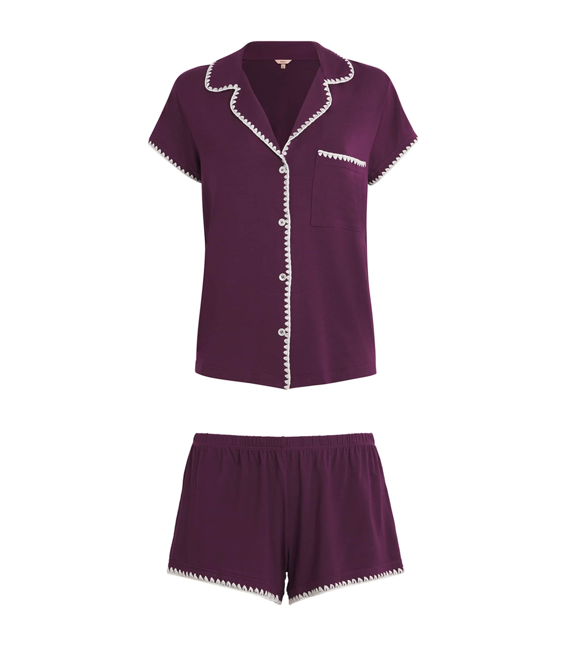 Frida Short Pyjama Set PLUM/IVORY PL/IV Image 1