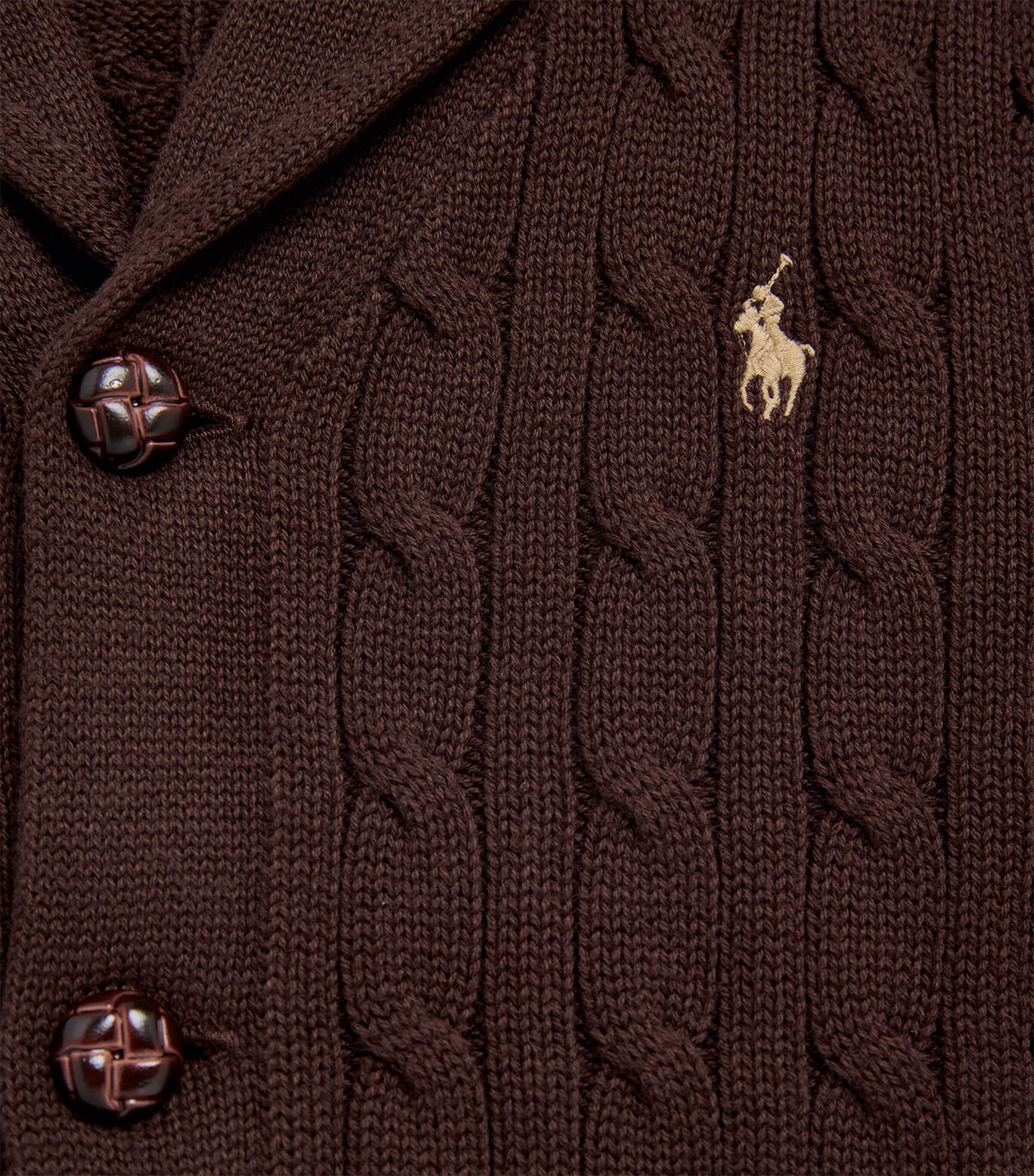 Ralph Lauren Kids Cotton Mini Logo Cardigan Brn Image 3