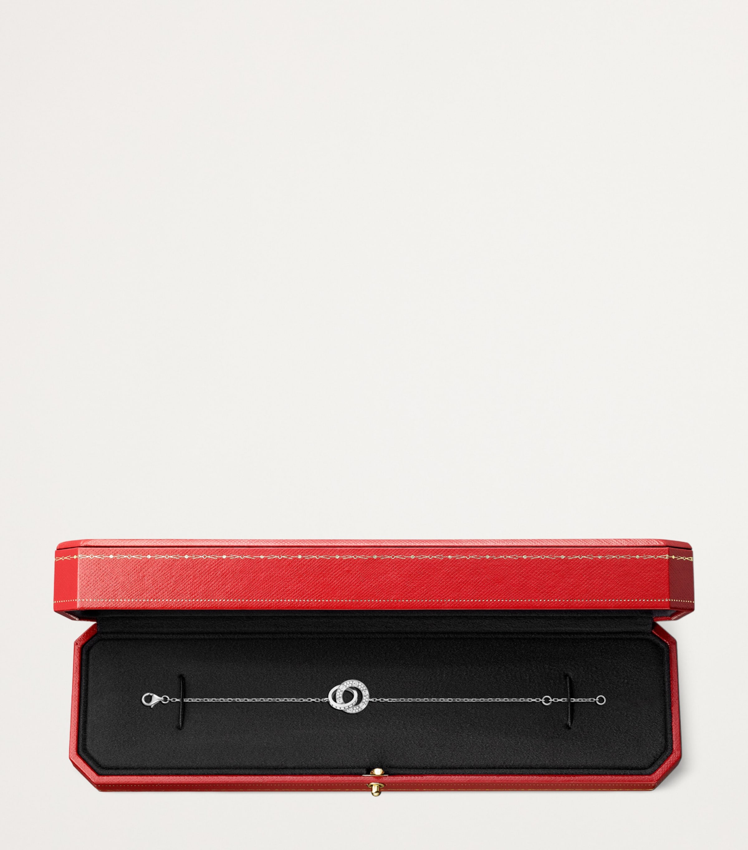 White Gold and Diamond LOVE Chain Bracelet WHITE GOLD Image 5