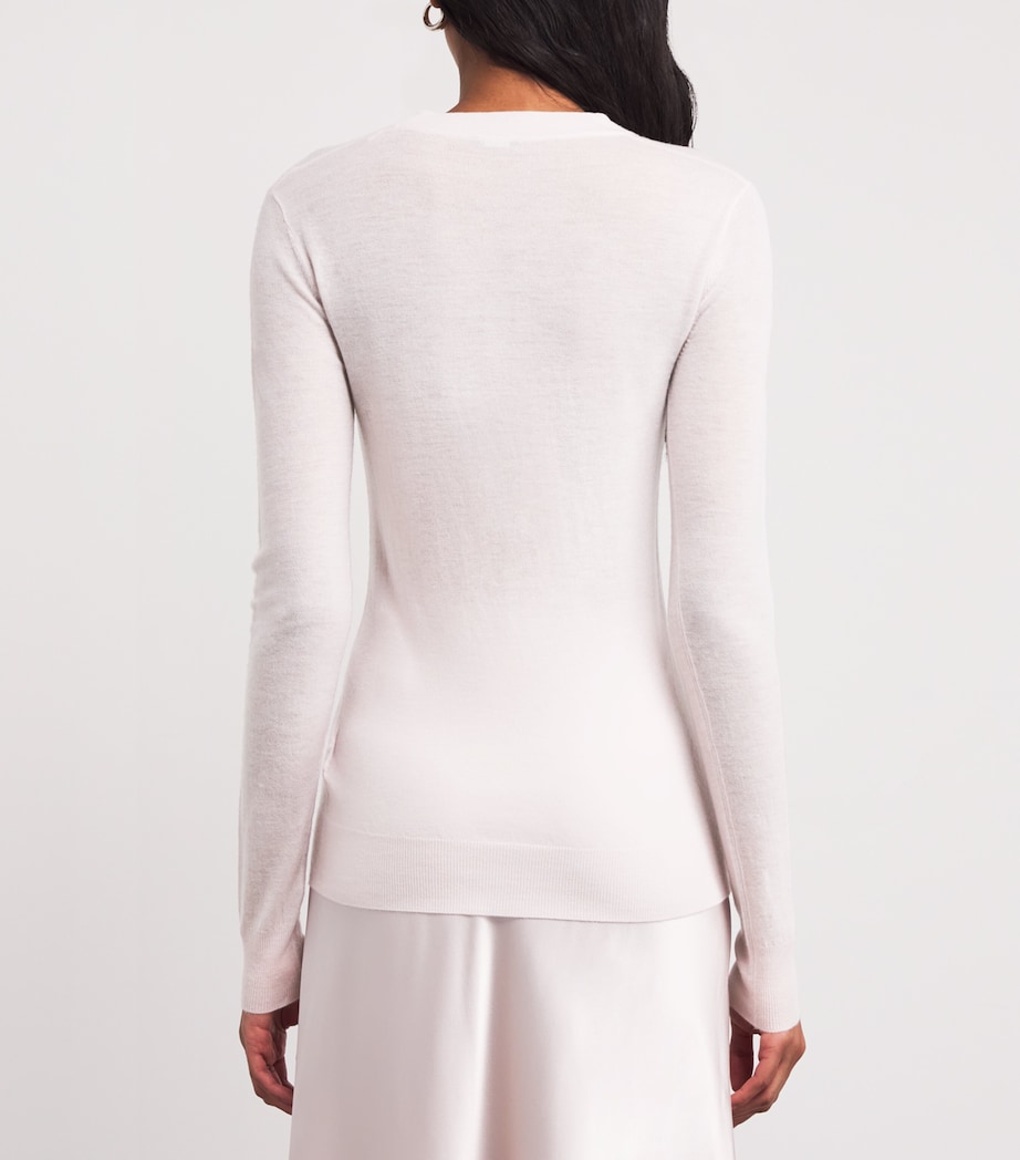 Cashair Round Neck Sweater ROSE Image 4