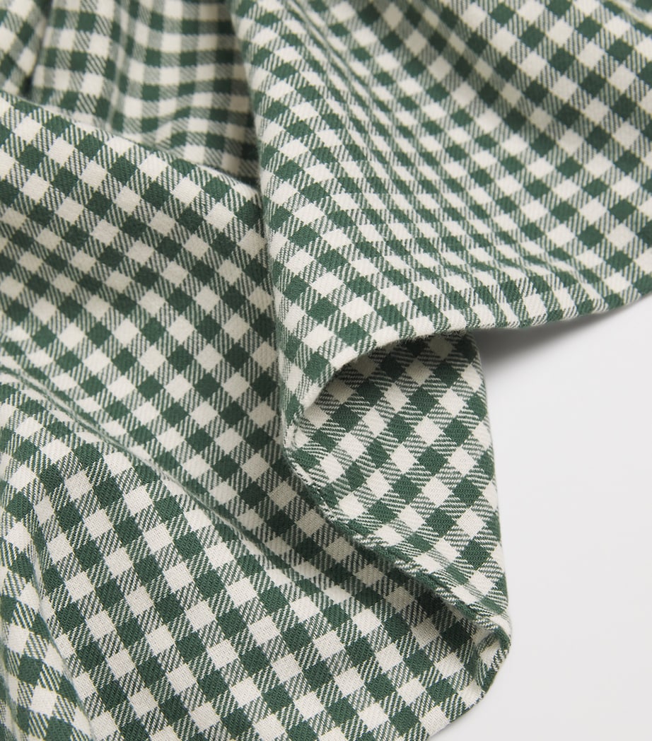 Organic Cotton Check Foret Trousers (5-10 Years) P40022 GREEN CHECK Image 4