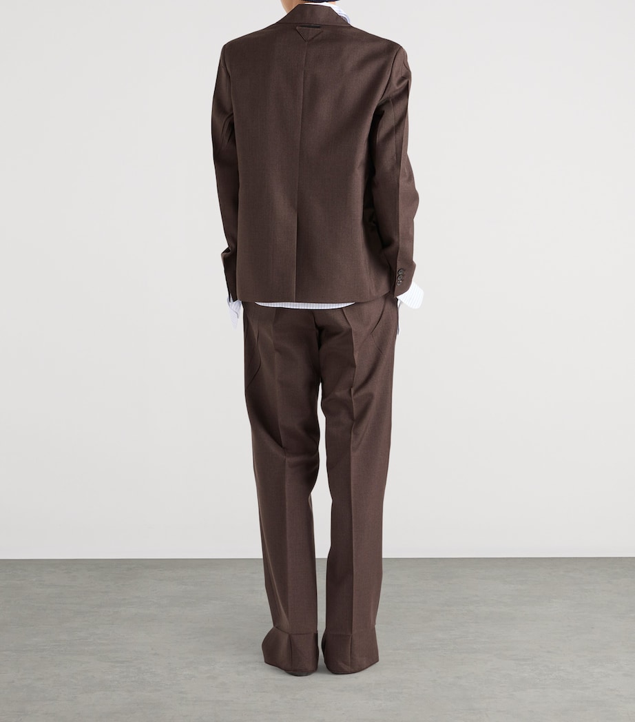 Mohair-Silk Straight Tailored Trousers F0192 Image 5