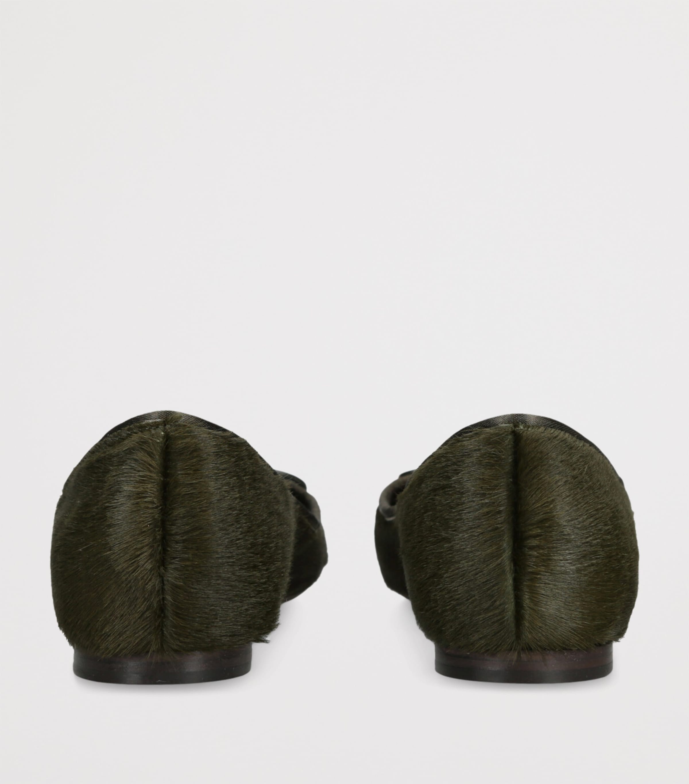 Calf Hair Charlotte Ballerina Flats GREEN Image 2