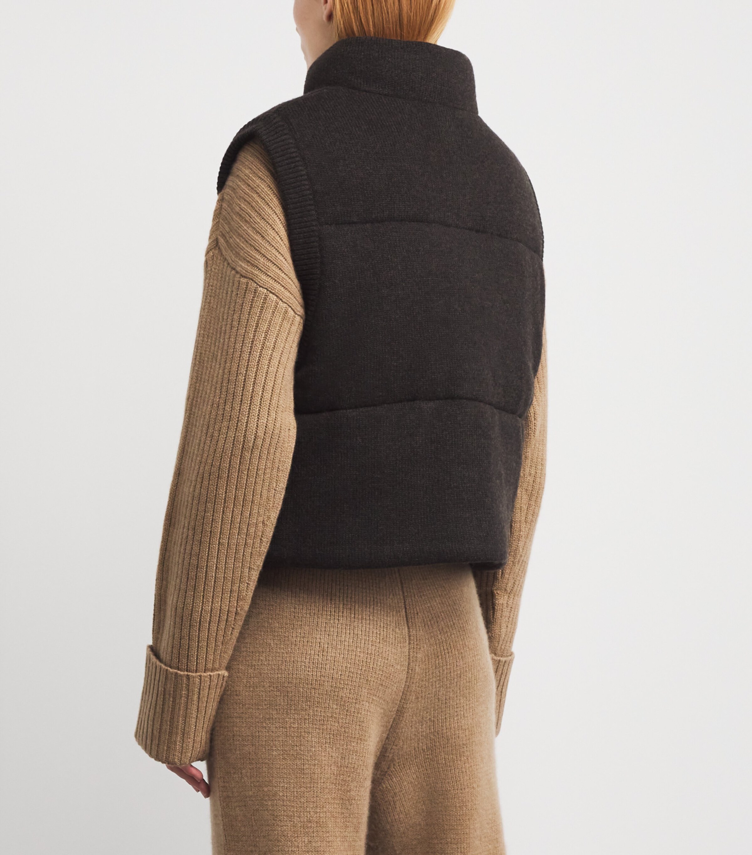 Le Kasha Womens Organic Cotton Montana Gilet Chocolat Image 4