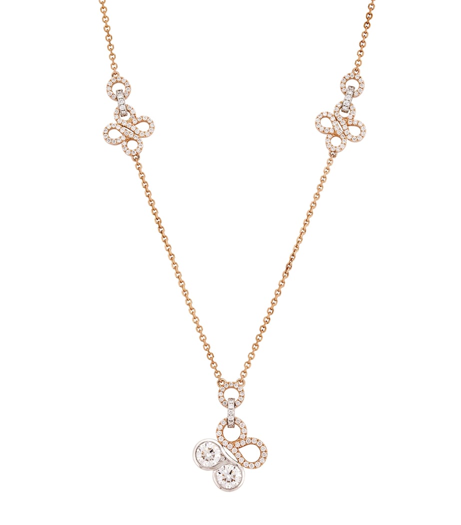 Rose Gold, Platinum and Diamond Large Be Boodles Necklace ROSE GOLD Image 1