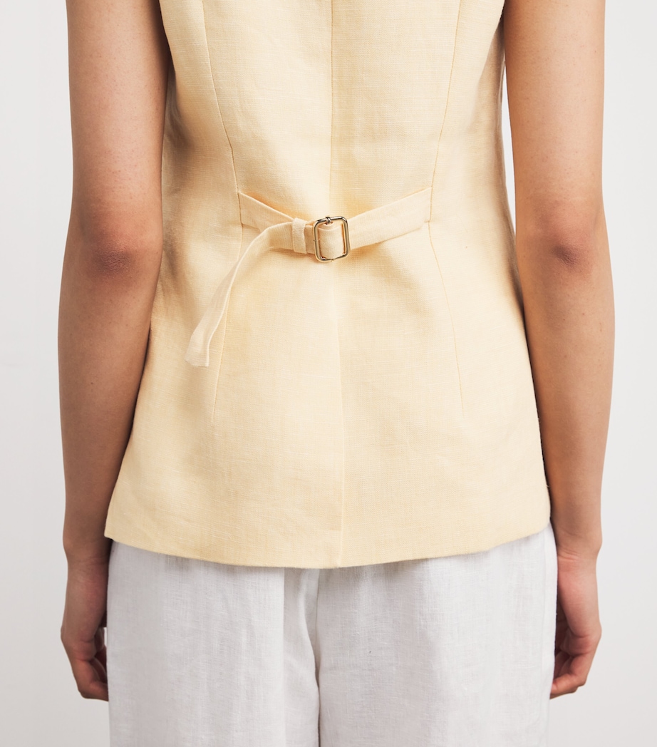 Linen Nancy Waistcoat DUSTY CITRON Image 6