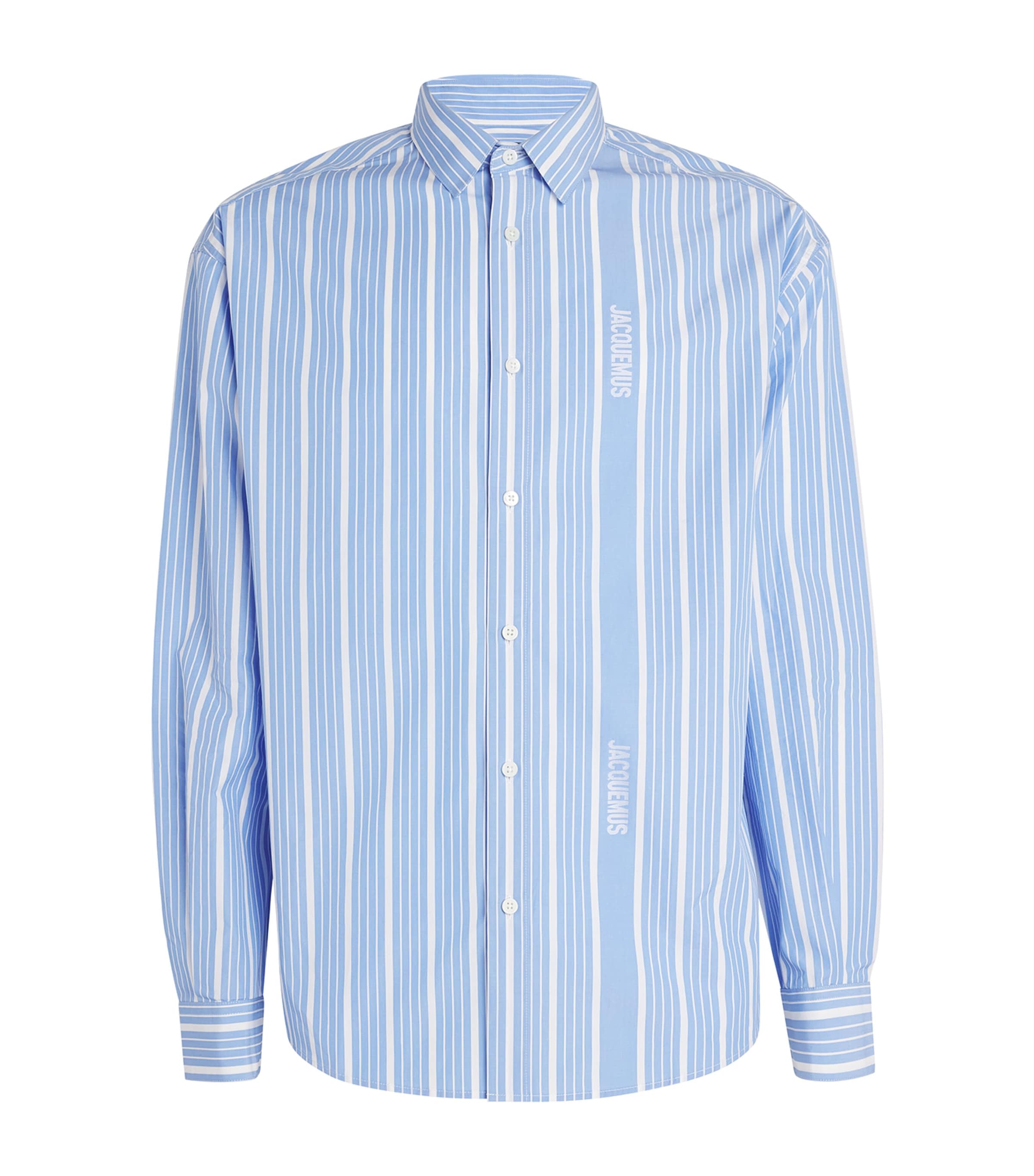 Cotton Striped Simo Shirt BUSINESS BIG LOGO Image 1