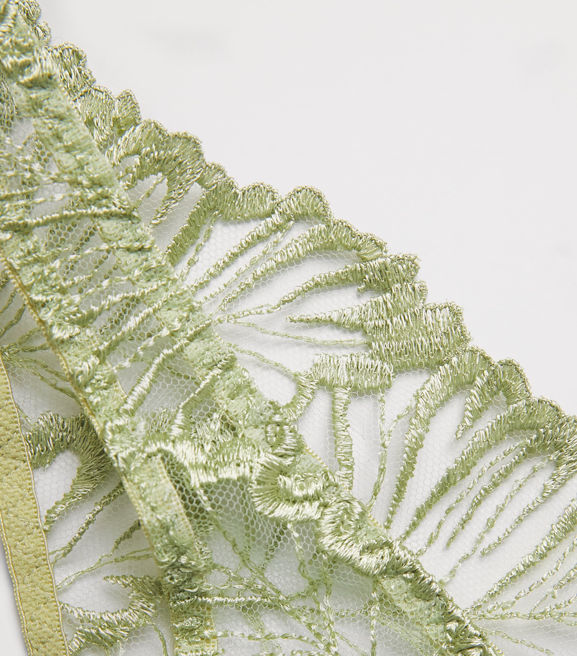 Coco De Mer Womens Lace Laurel Brazilian Briefs Pistachio Image 4