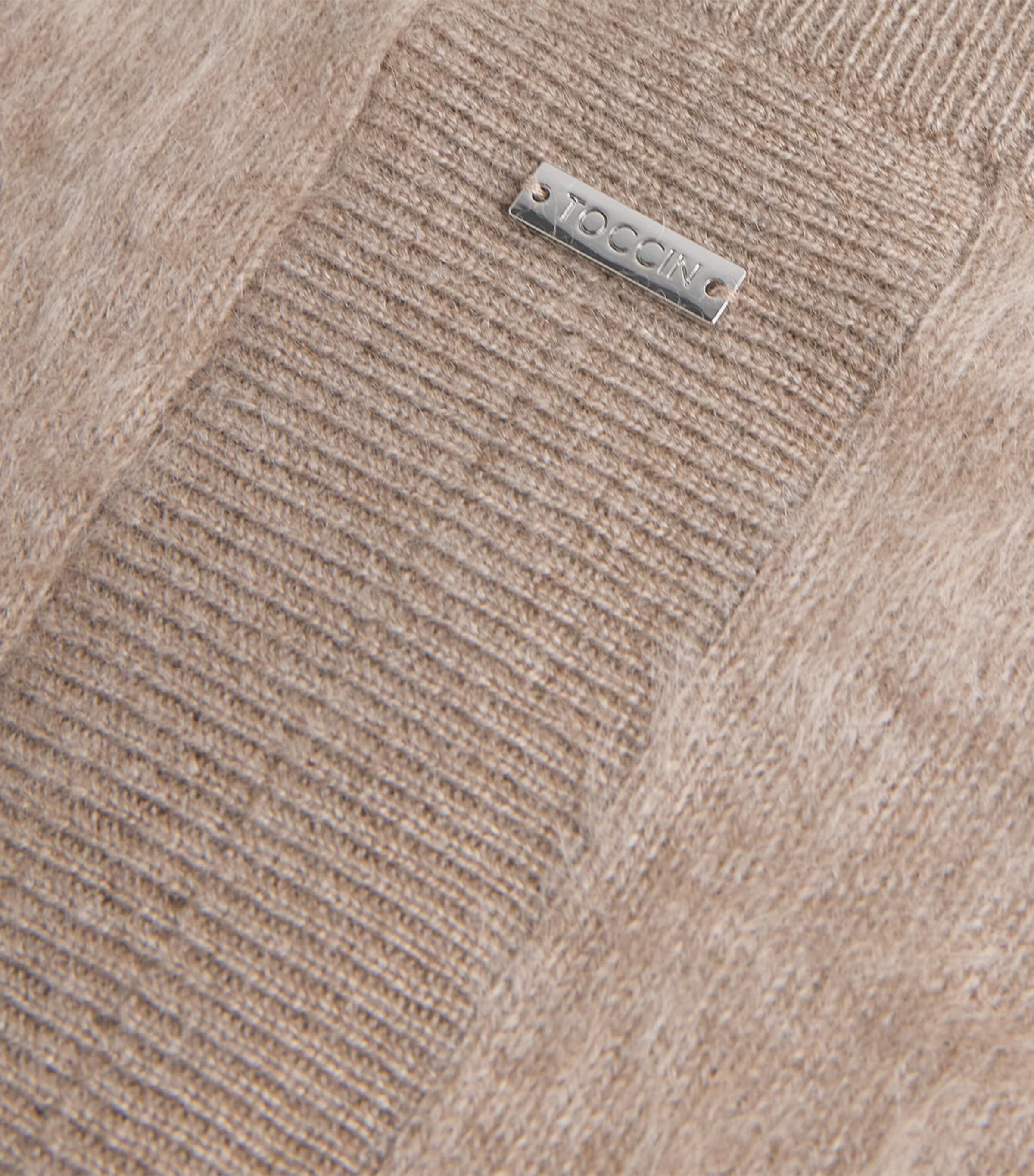 Toccin Womens Cashmere Mariah Cardigan Taupe Melange Image 6
