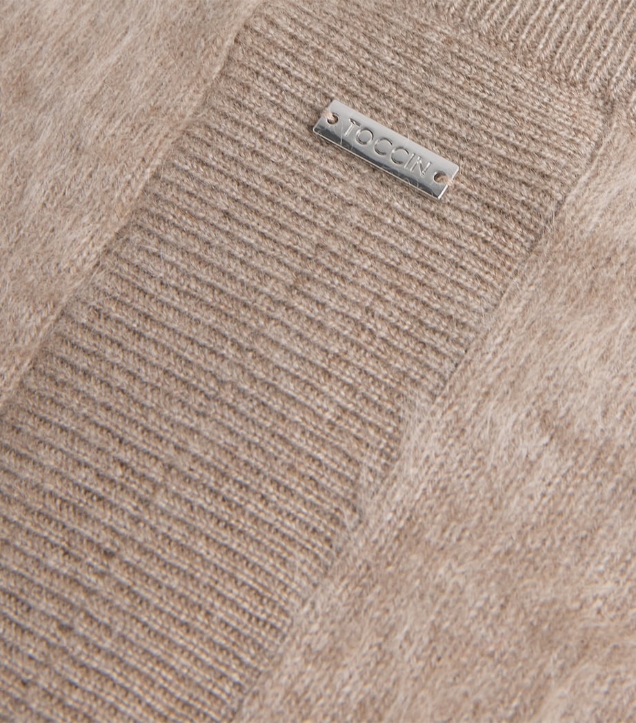 Toccin Womens Cashmere Mariah Cardigan Taupe Melange Image 6