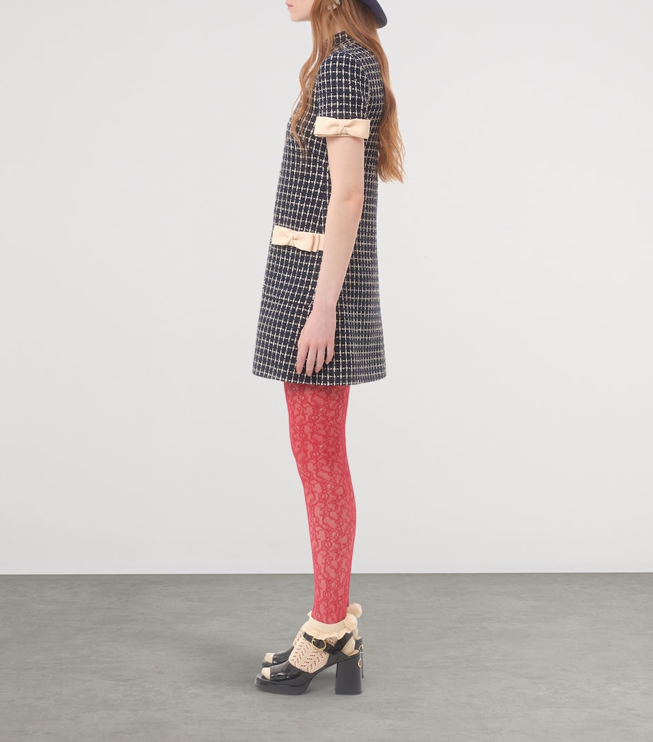 Bouclé Patterned Mini Dress 671 Image 3