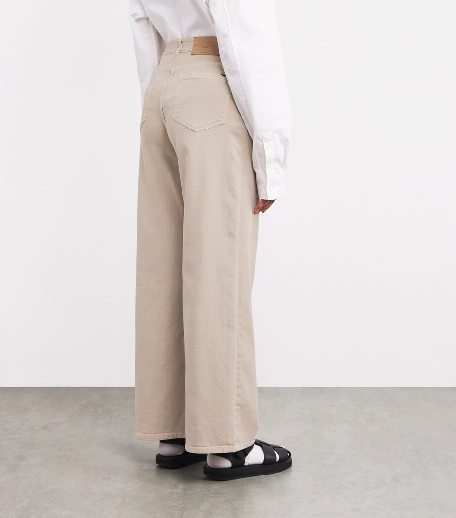 Weekend Max Mara Womens Wide-Leg Jeans Sand Image 4