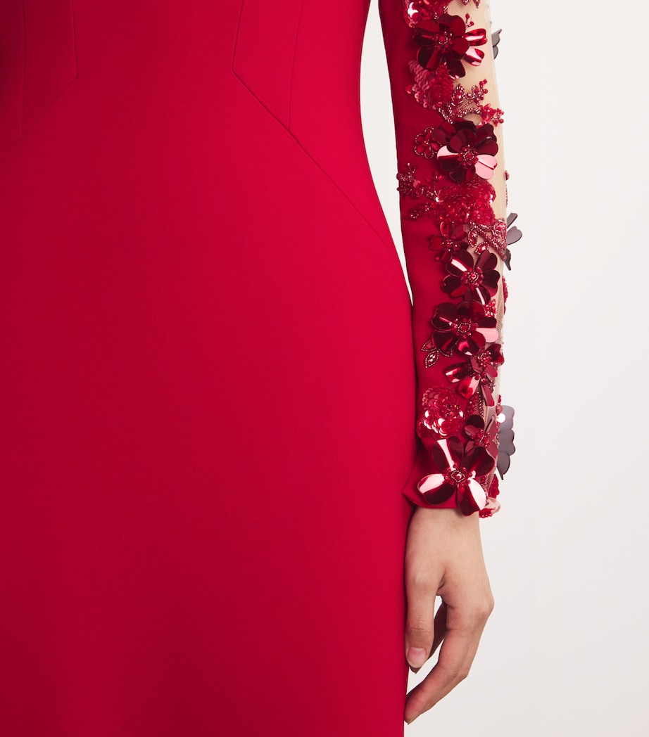 Crepe Embellished Gown SCARLET/SCARLET Image 6
