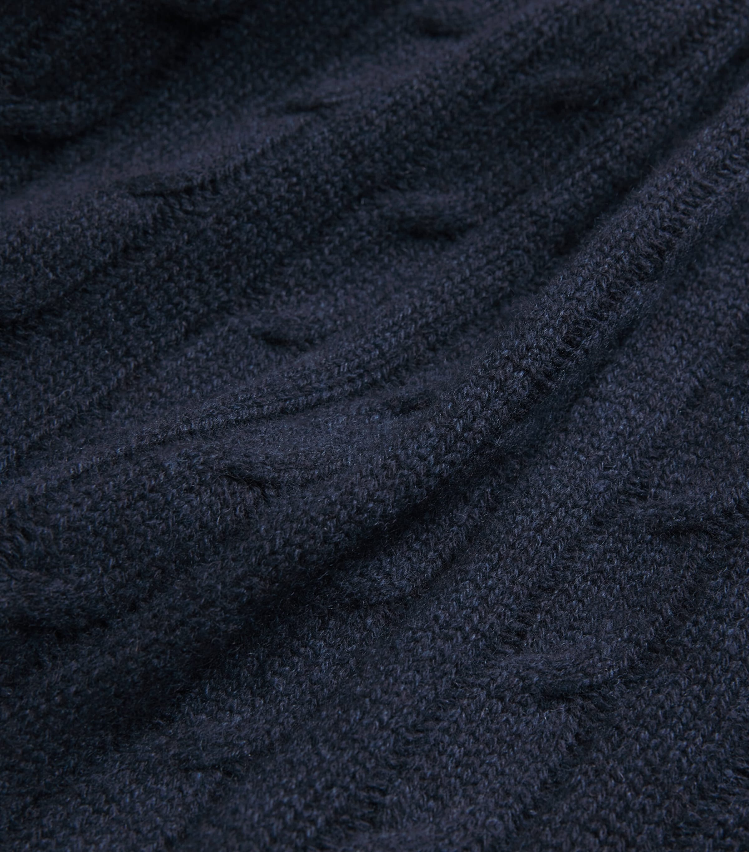 Organic Cashmere Cable-Knit Thames Sweater INDIGO BLUE Image 5