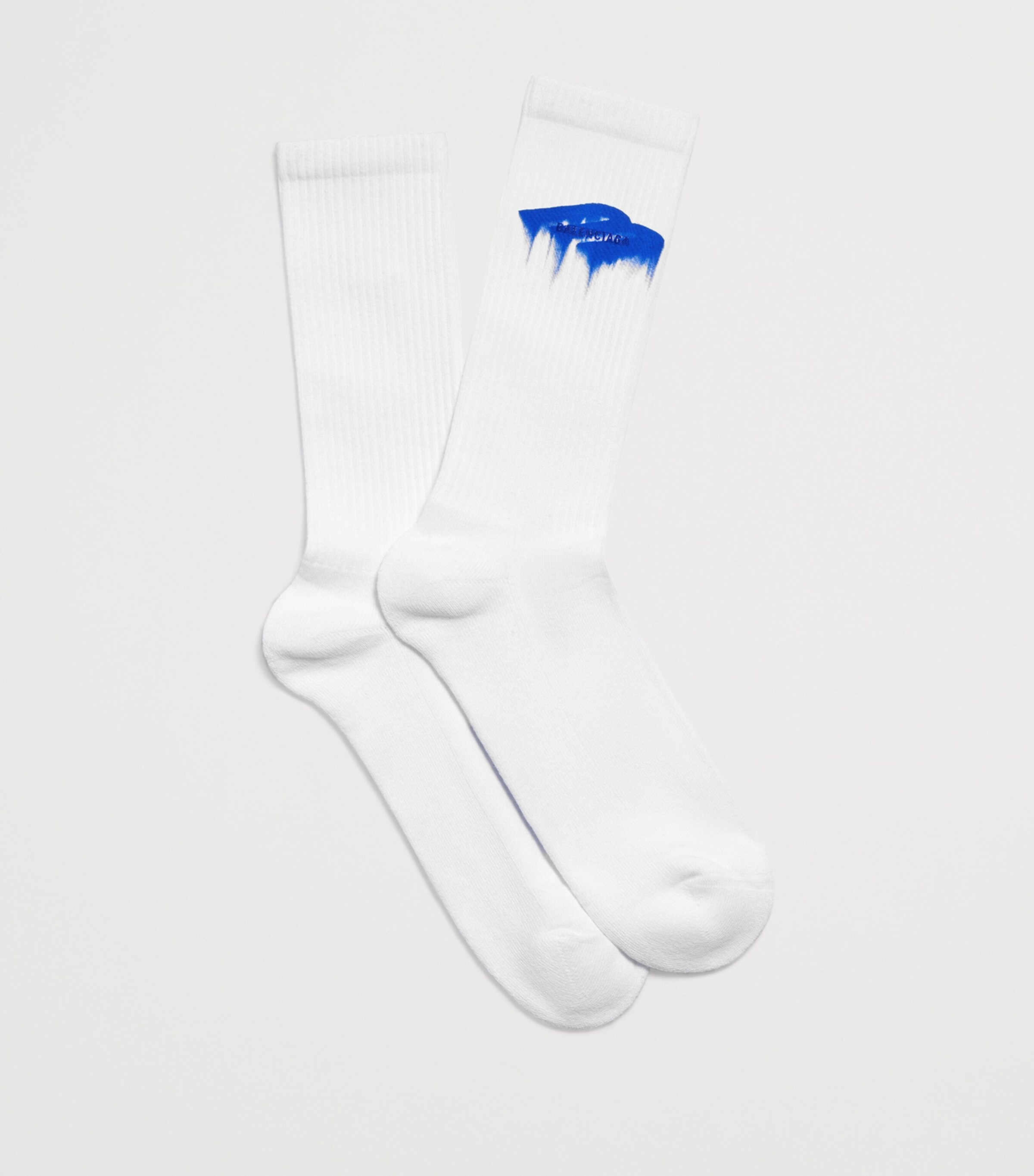 Balenciaga Mens Ribbed Printed Socks Image 2