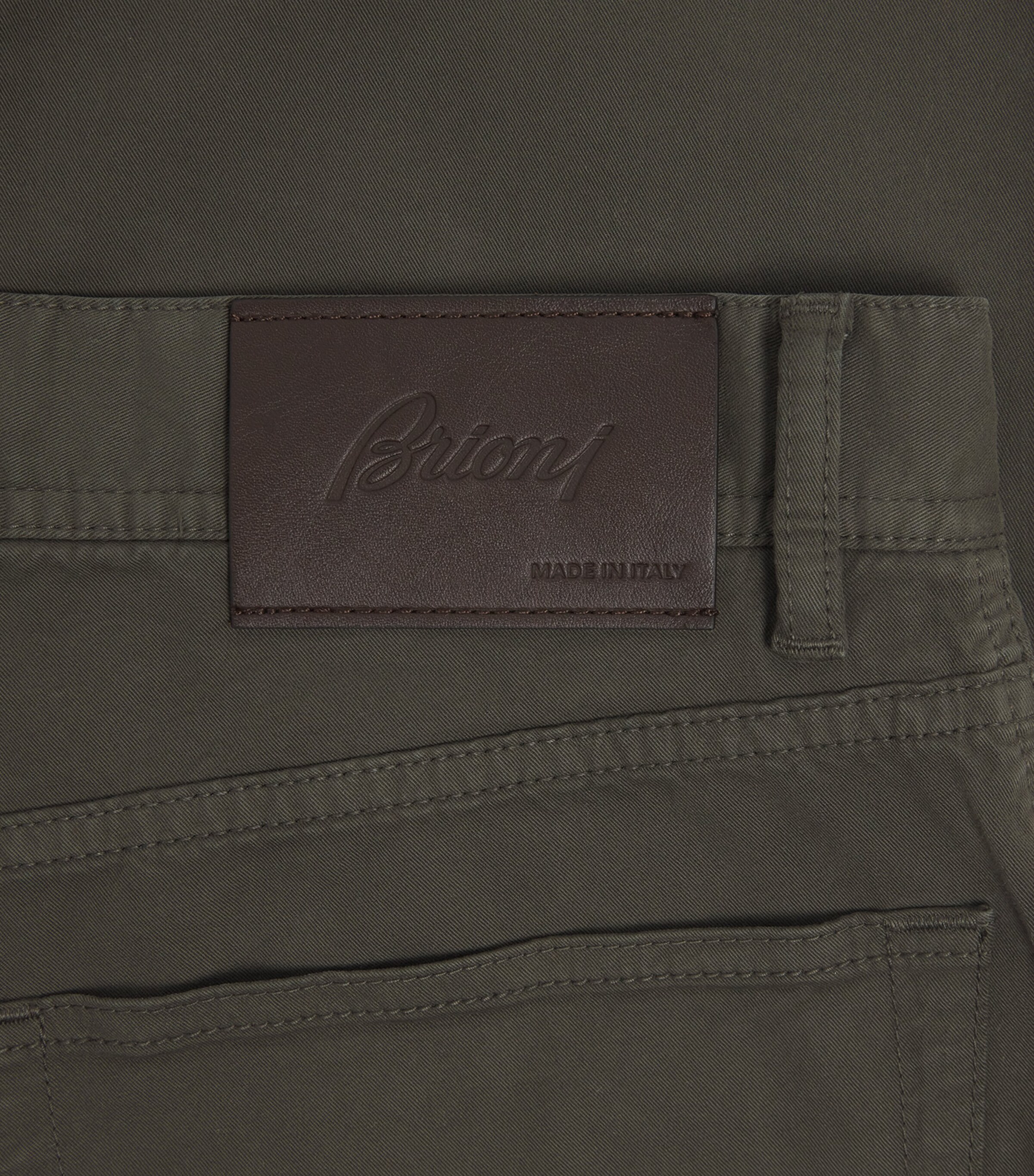 Brioni Mens Stretch-Cotton Straight Trousers Image 6