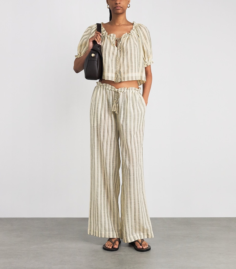Cotton Josephine Cover-Up Trousers COWRIE STRIPE Image 2