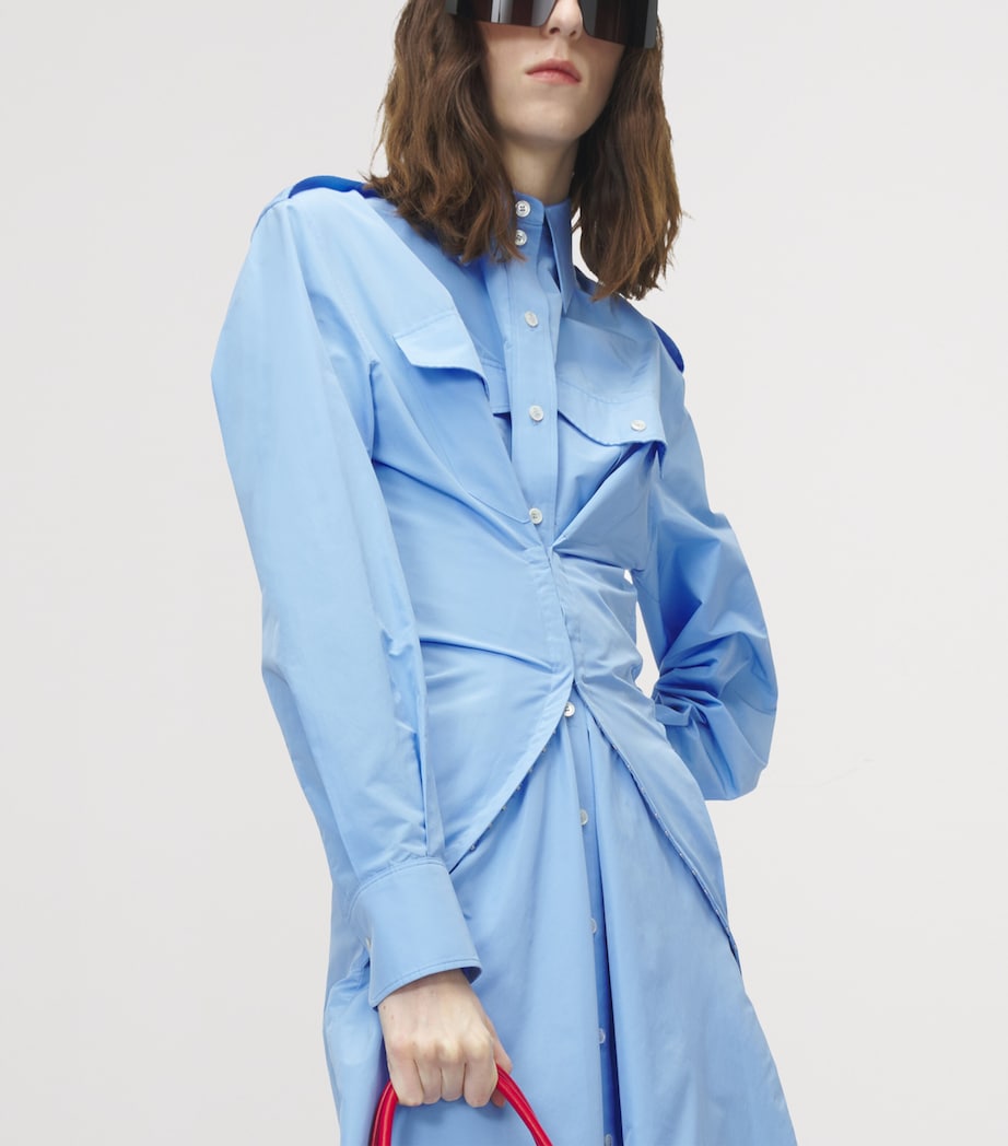 McQueen Womens Gathered Midi Shirt Dress Image 5