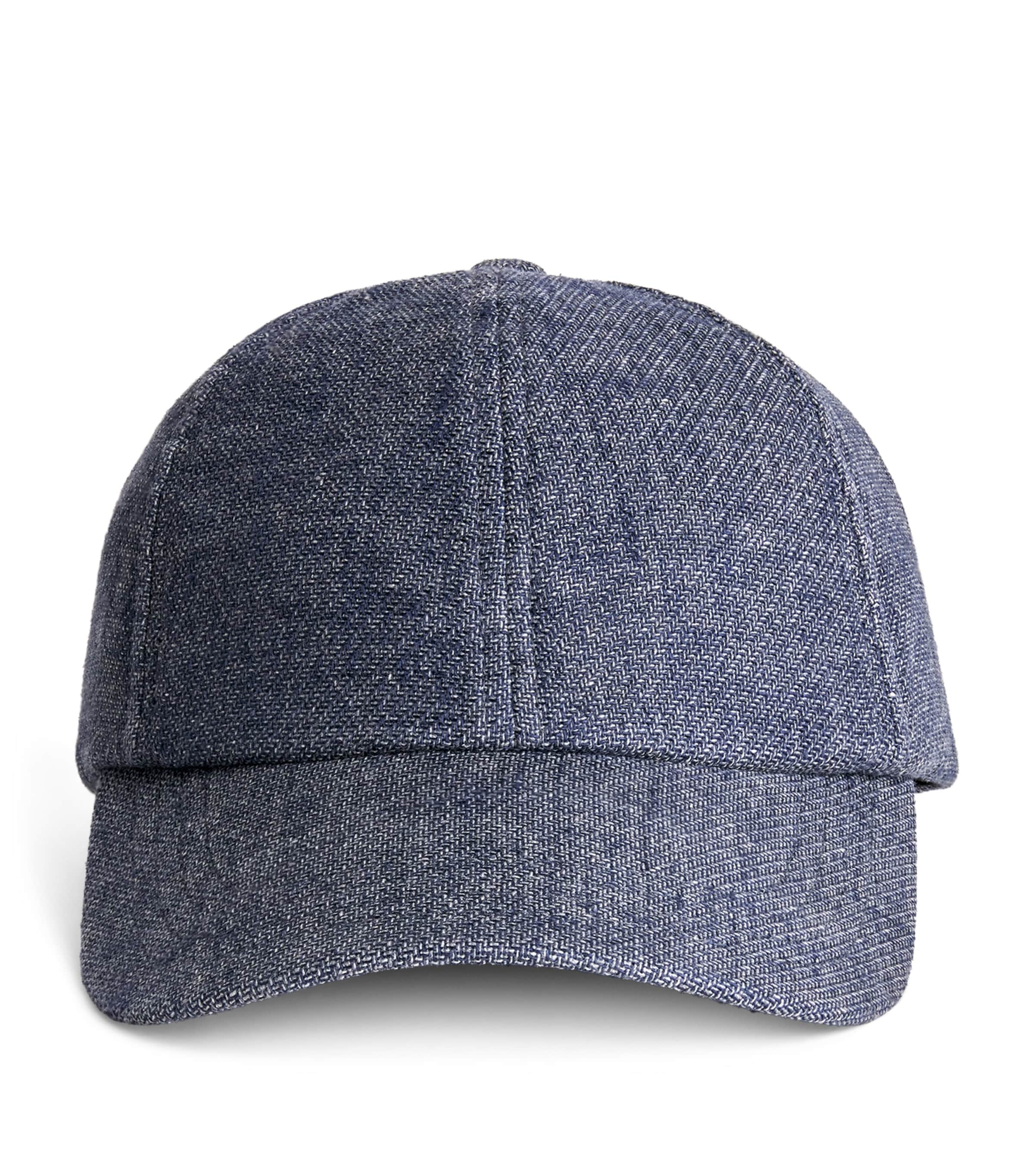 Sunspel Cotton-Linen Twill Cap Buds Denim Blue Image 1