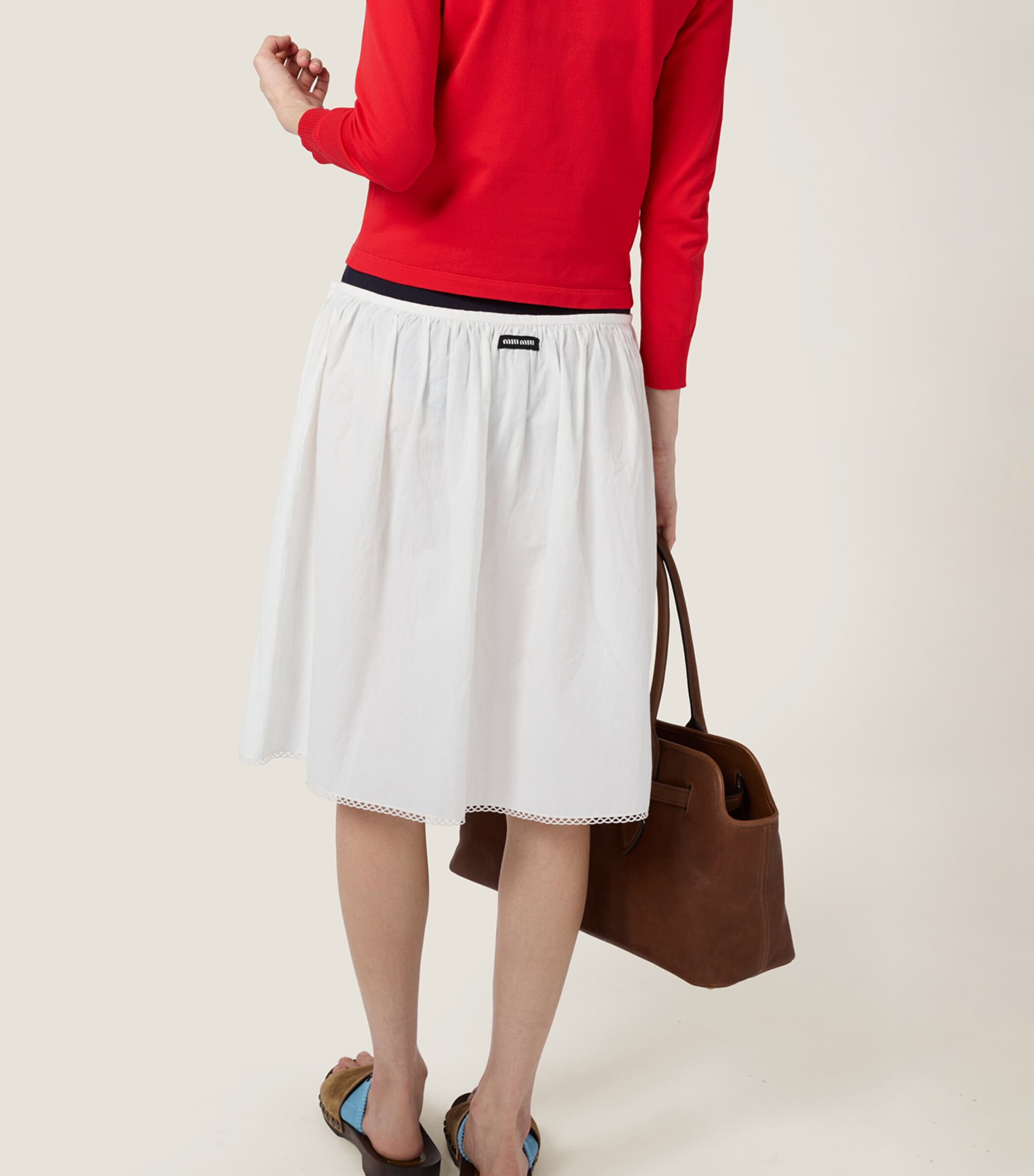 Cotton-Linen Midi Skirt F0009 Image 3