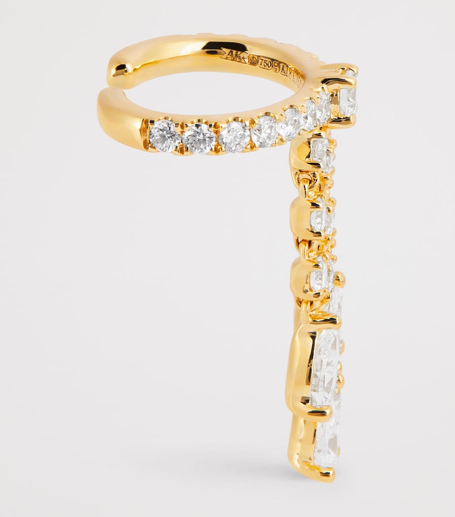 Yellow Gold and Diamond Fringe Single Ear Cuff YELLOW GOLD Image 4