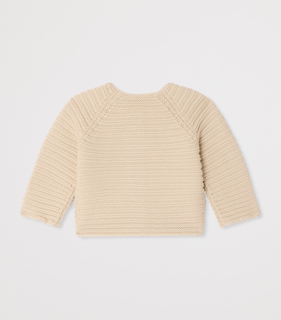 Bonpoint Cotton Cardigan (1-12 Months) Beige Image 2