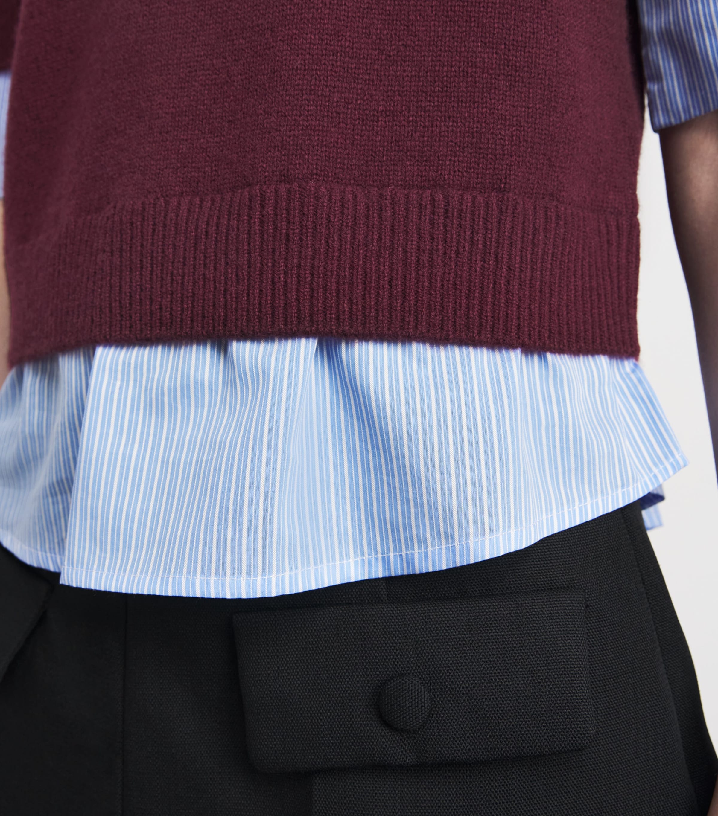 Claudie Pierlot Womens Wool Layered Sweater Aubergine Image 3