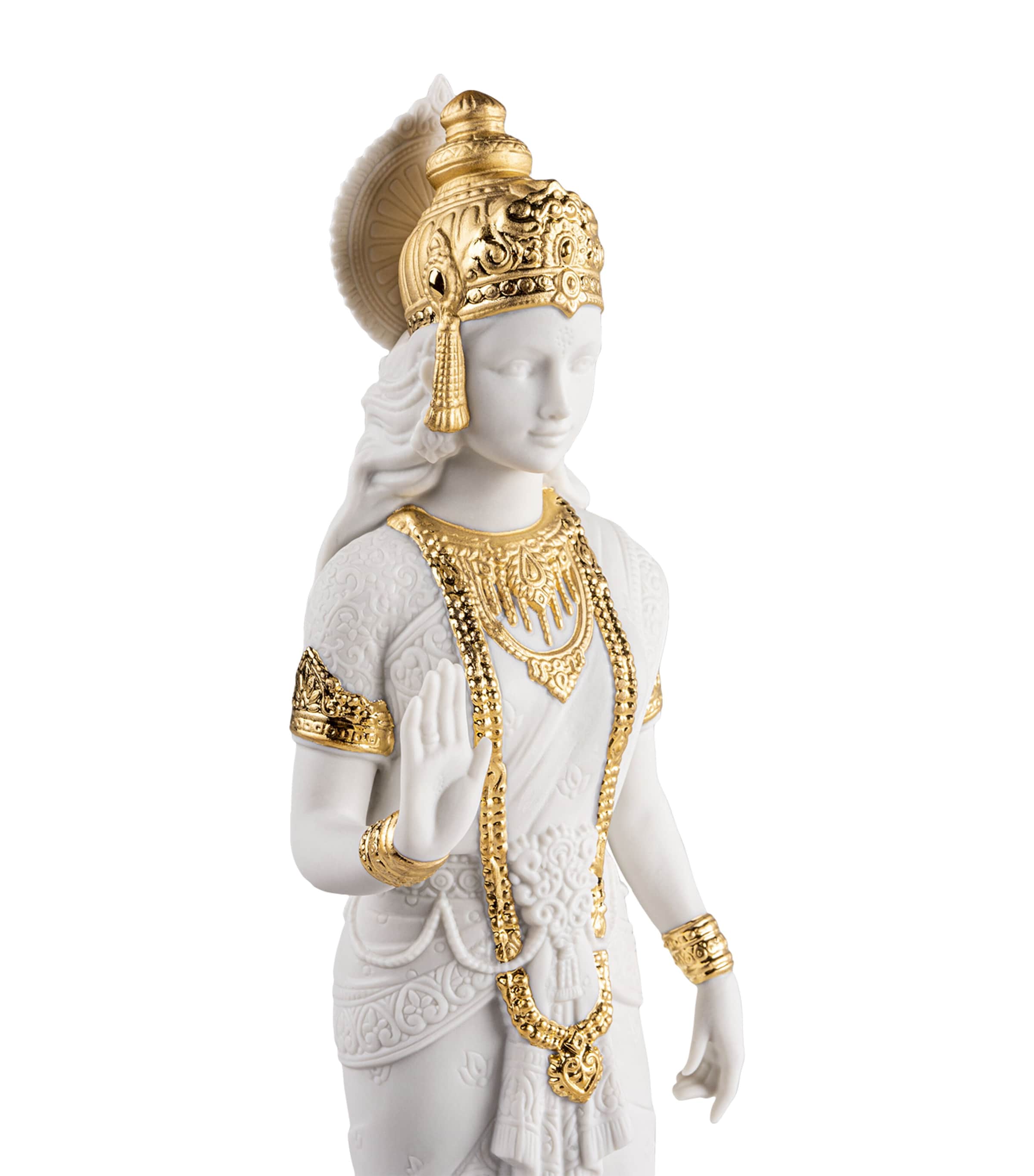 Lladró Porcelain Sita Sculpture White & Gold Image 3