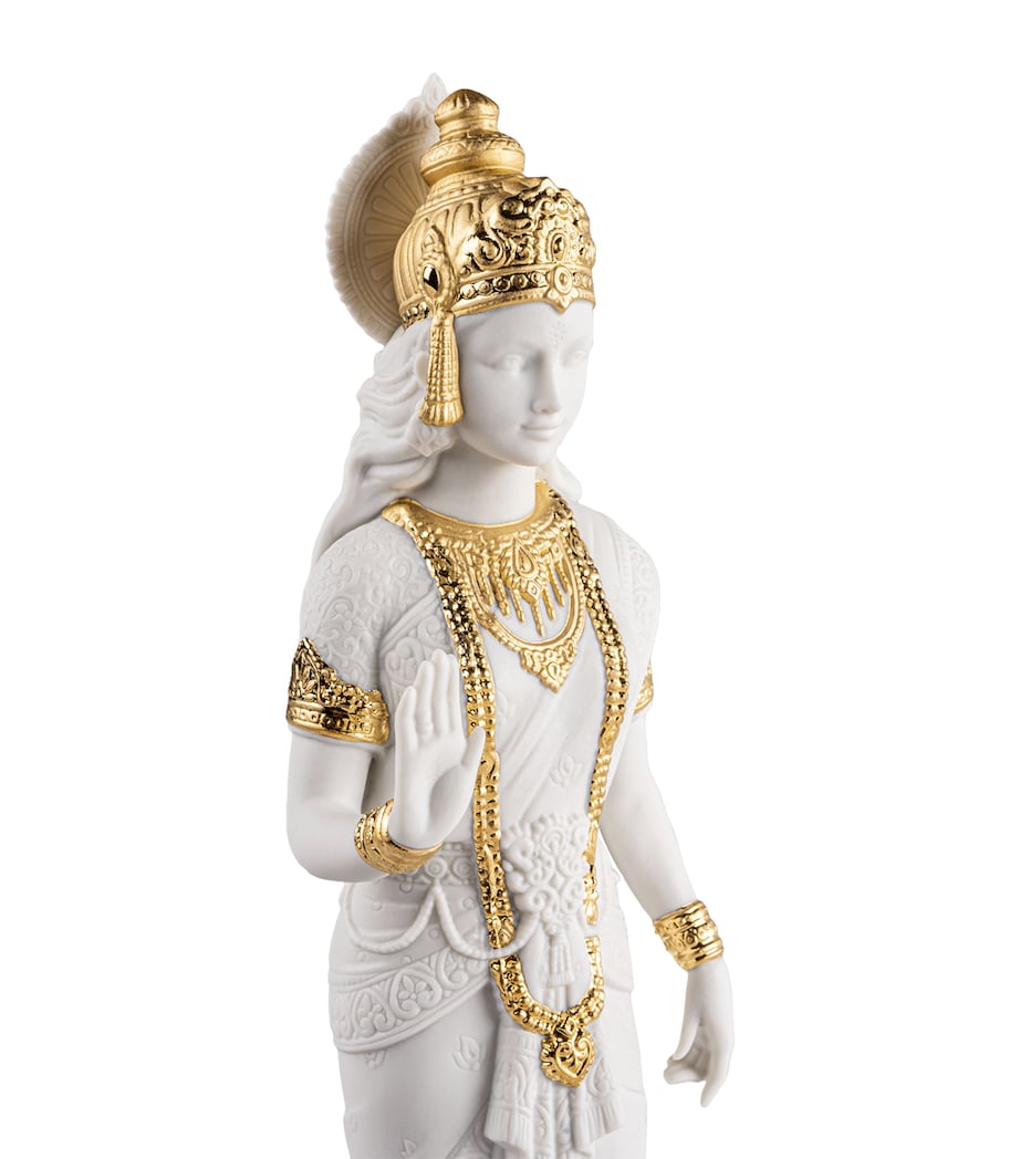 Lladró Porcelain Sita Sculpture White & Gold Image 3