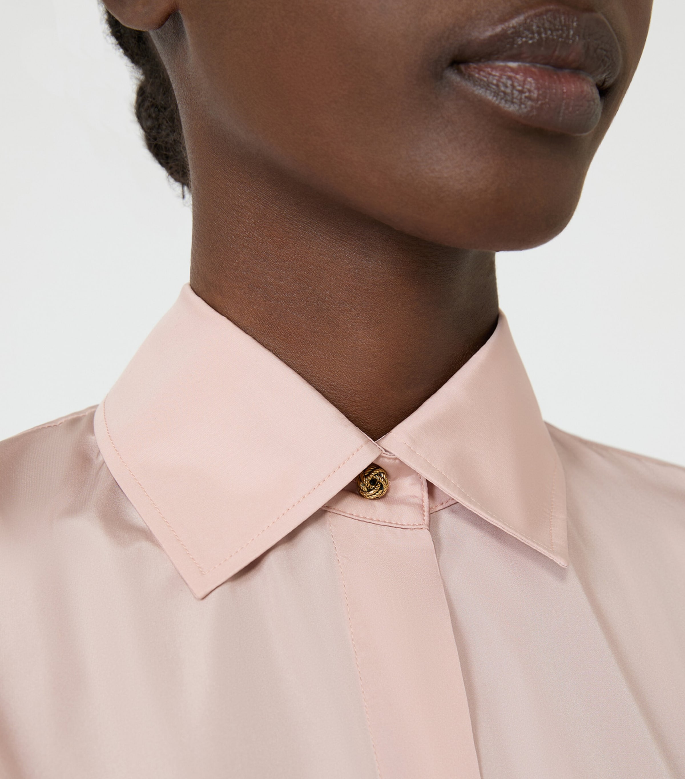 Max Mara Womens Taffeta Maxi Shirt Dress Powder Image 5