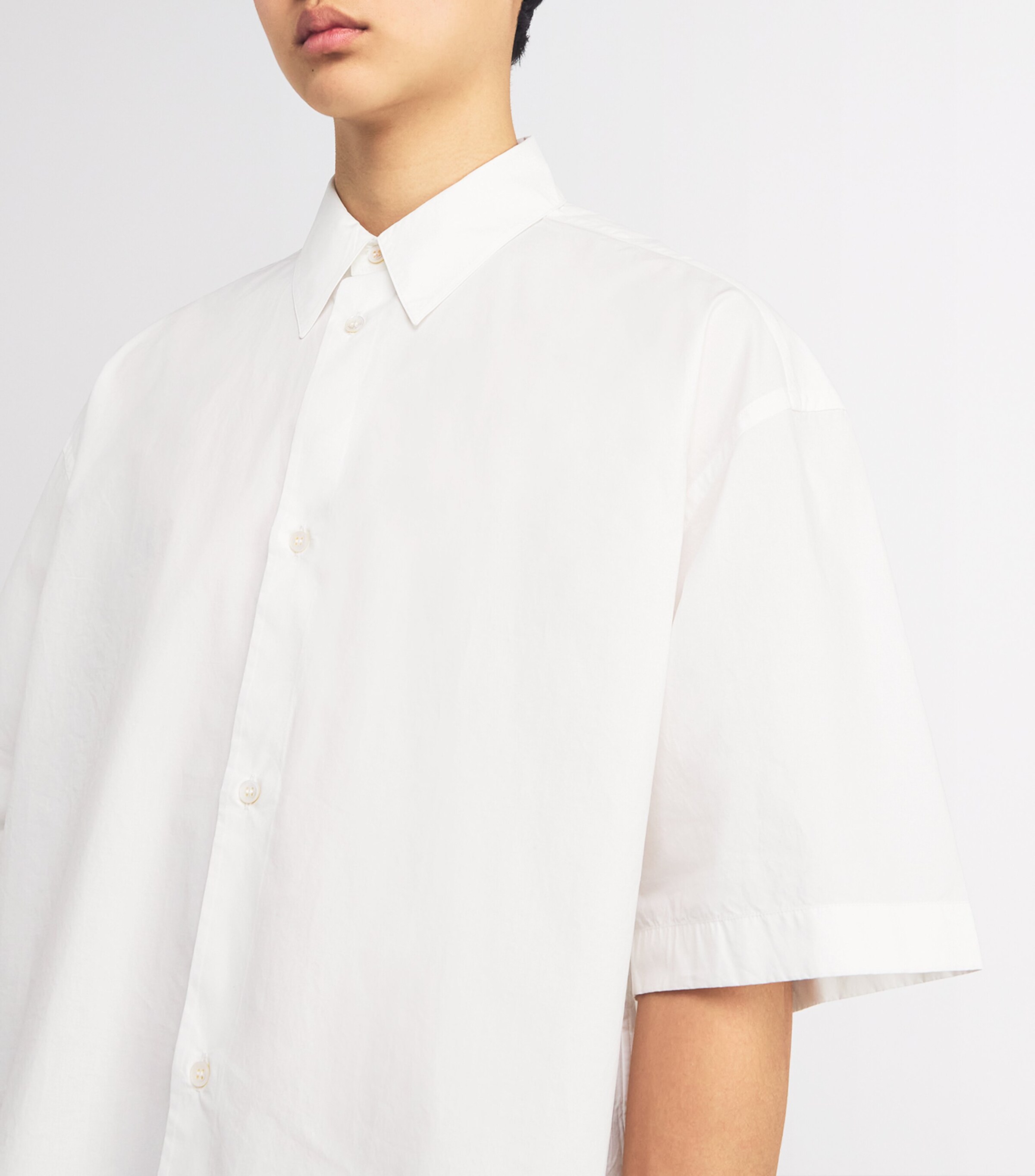 Studio Nicholson Mens Organic Cotton Sorono Oversized Shirt Optic White Image 6
