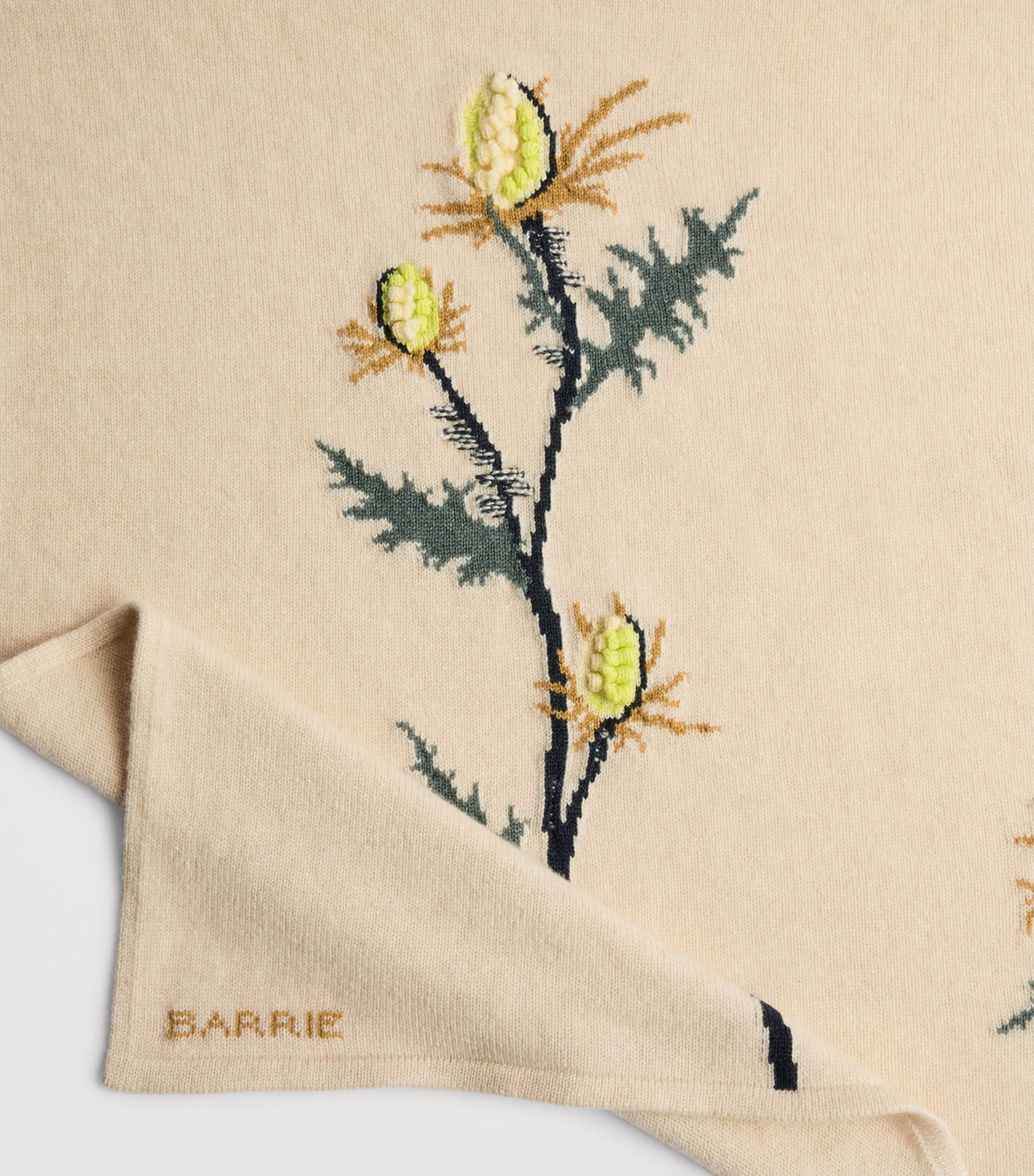 Barrie Womens Cashmere Thistle Scarf Canvas Multi Image 4