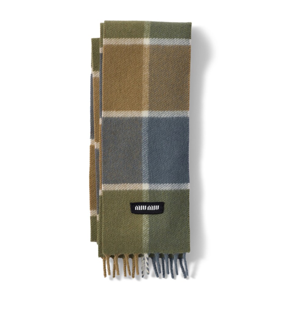 Miu Miu Wool-Cashmere Check Scarf Image 1