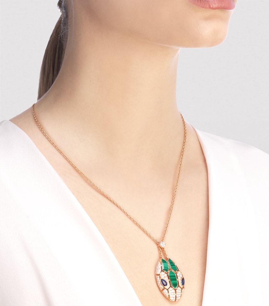 Rose Gold And Precious Stone Serpenti Necklace PINK GOLD Image 2