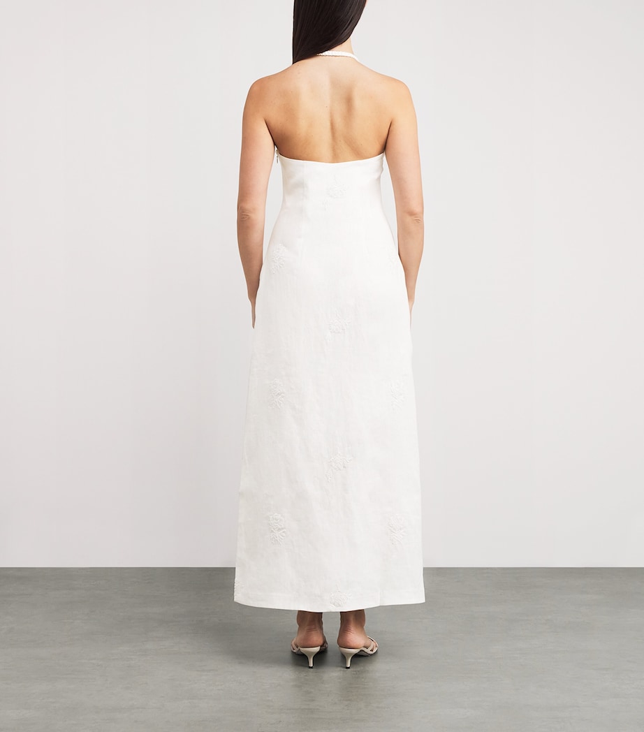Linen Alessandra Midi Dress IVORY Image 3