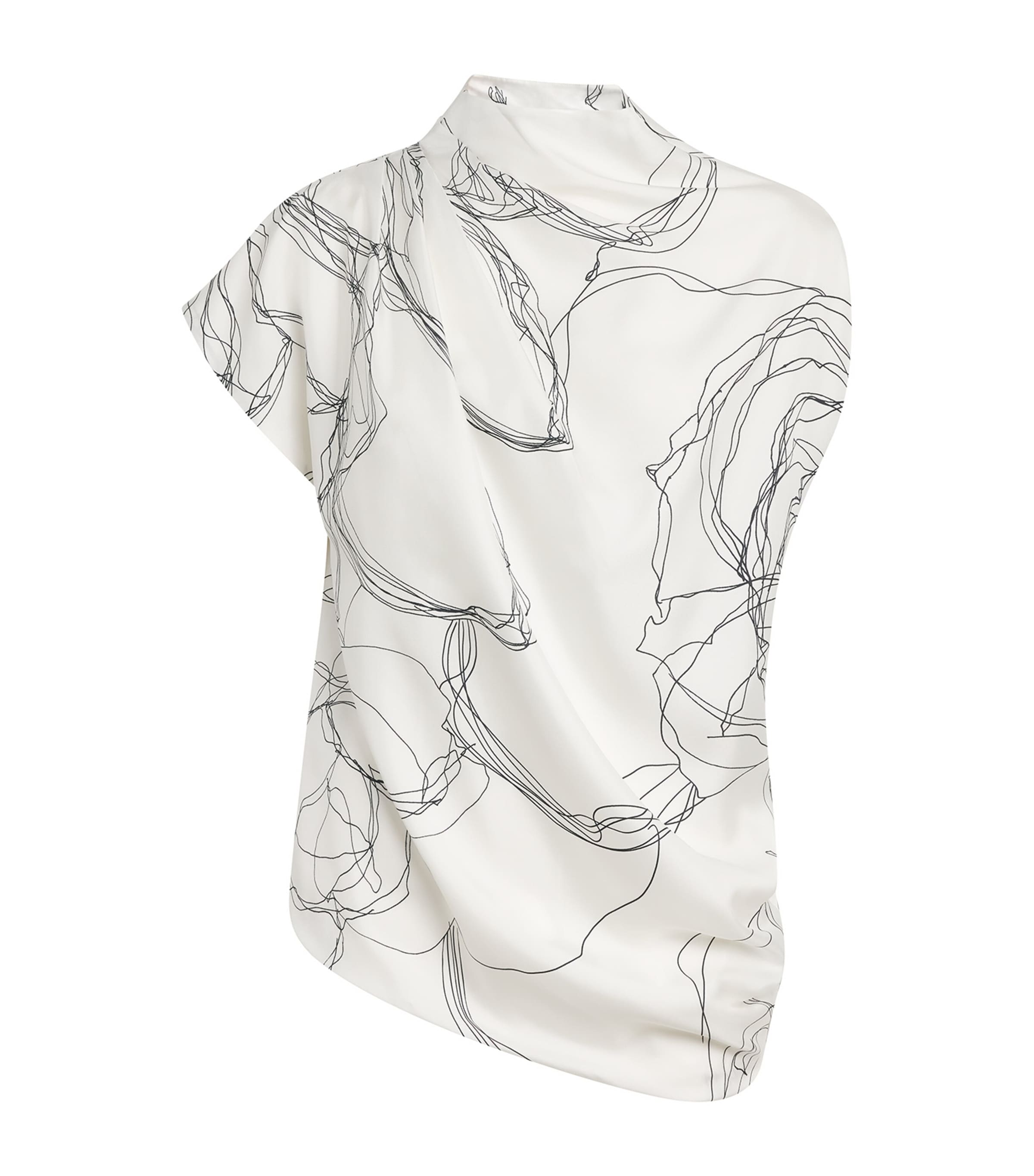 Fabiana Filippi Womens Silk Twill Printed Blouse Bianco Image 1