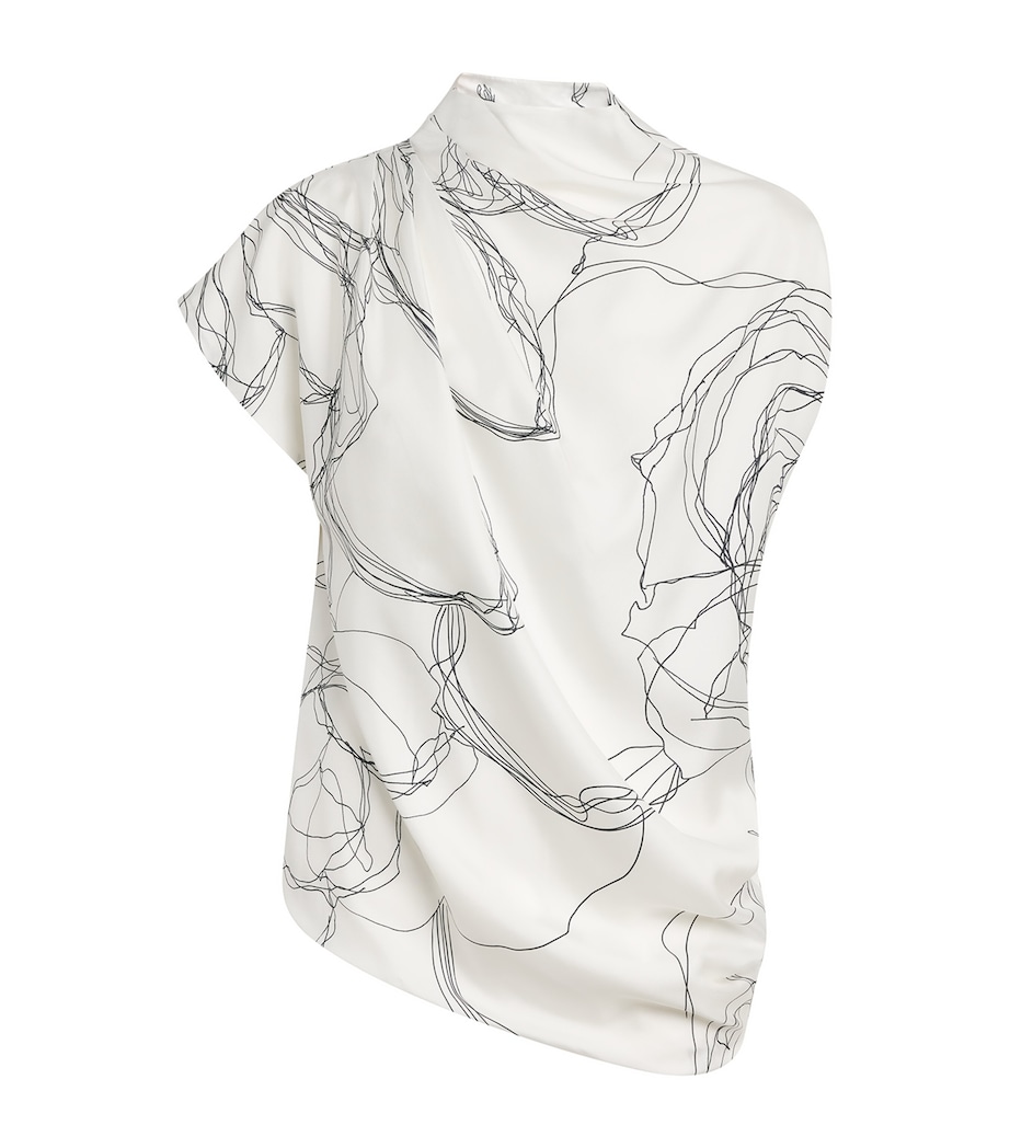 Fabiana Filippi Womens Silk Twill Printed Blouse Bianco Image 1