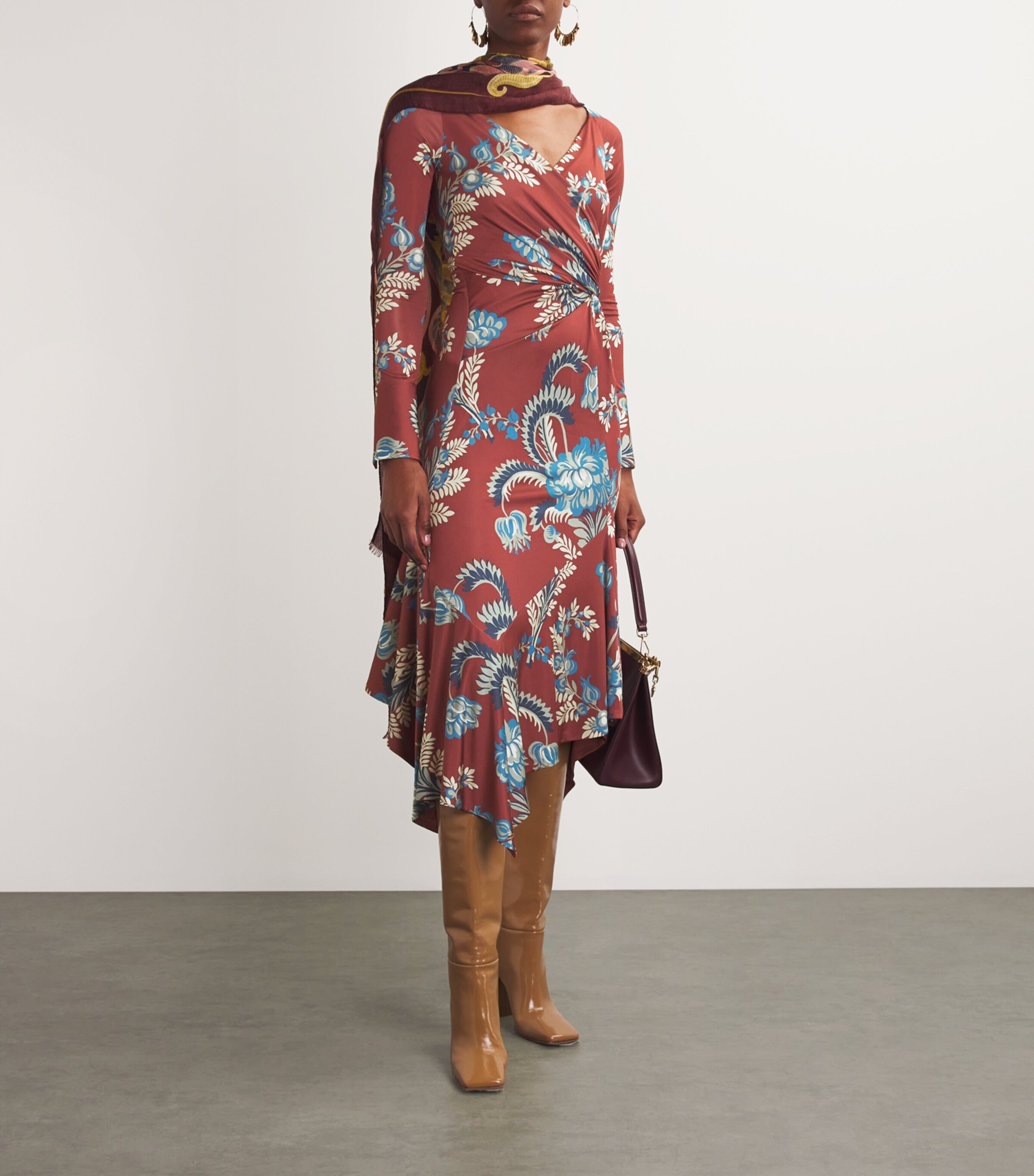Etro Womens Floral Print Midi Dress Image 2