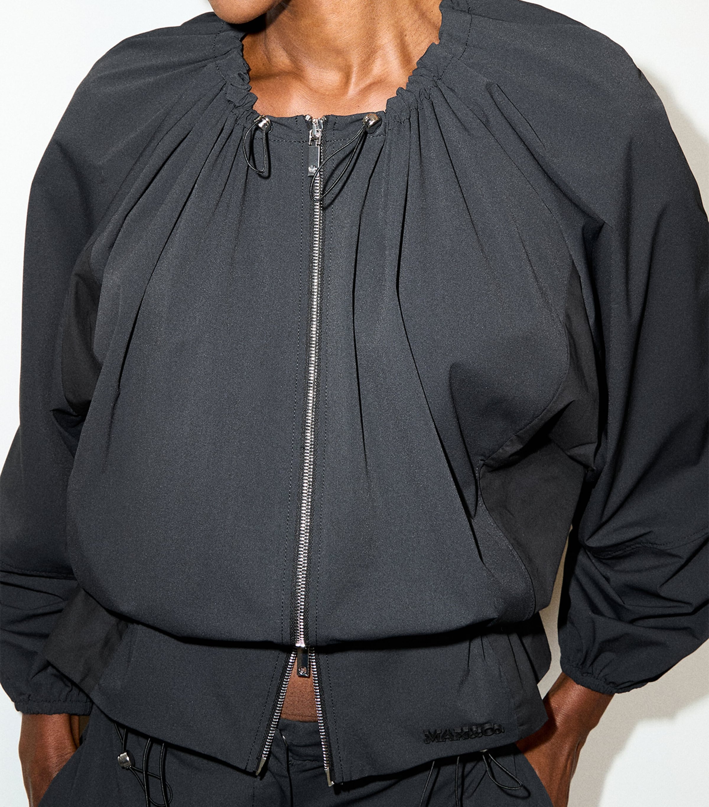 MAX&Co. Womens Technical Jersey Jacket Black Image 5