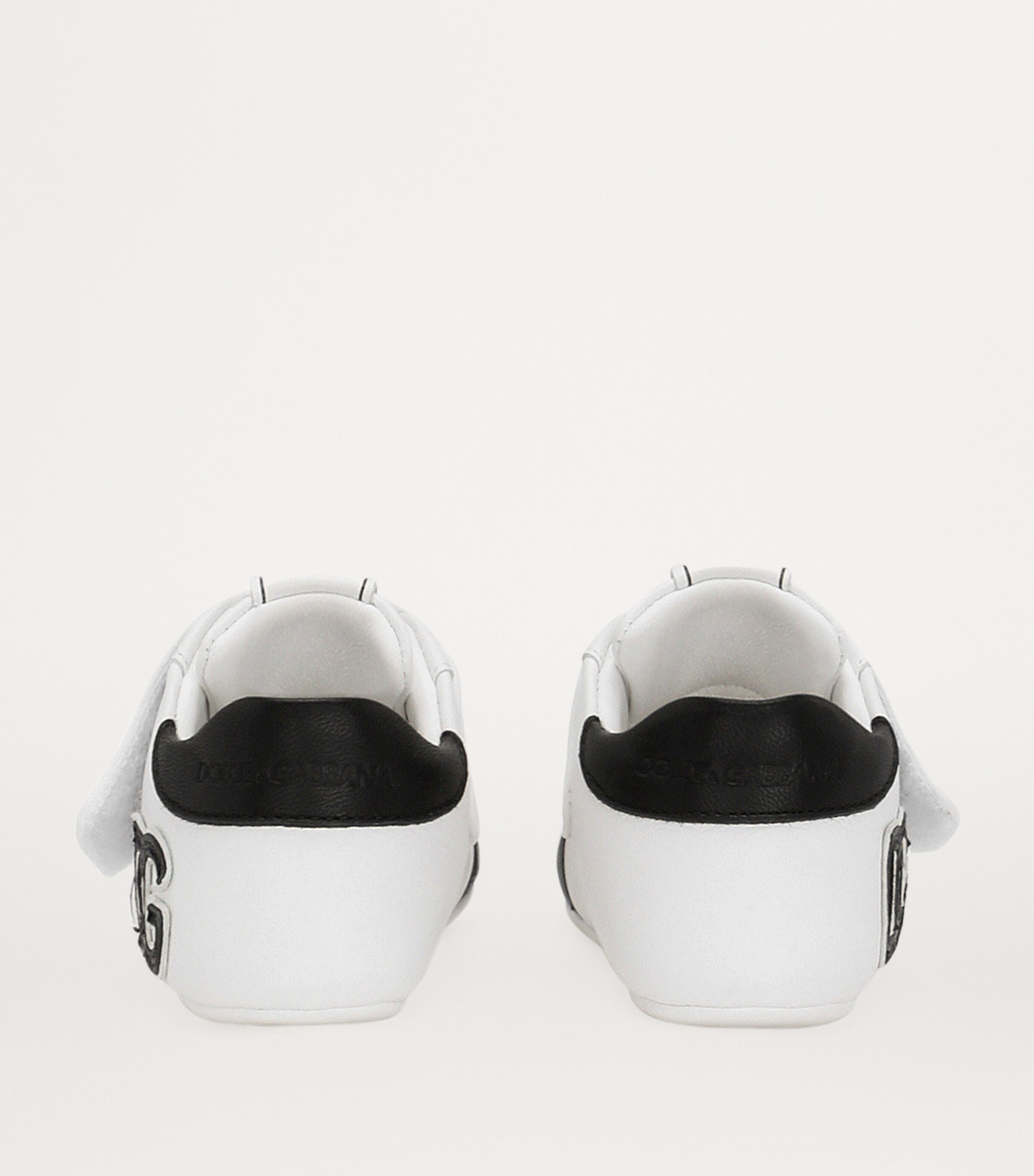 美品 DOLCE&GABBANA Kids 24-30m Logo embellished leather sneakers in white - Dolce Gabbana