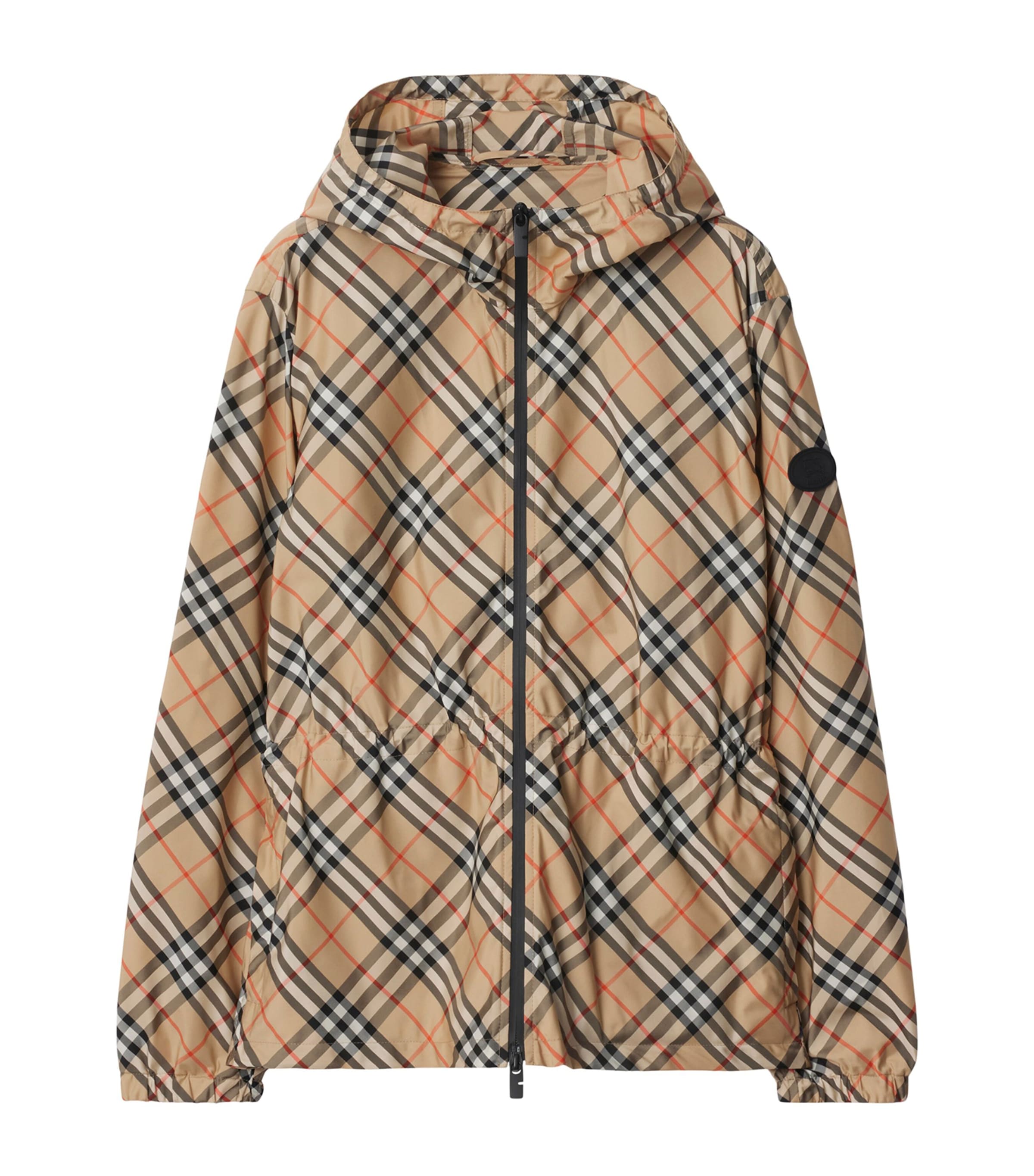 Burberry Technical Check Jacket In Neutral